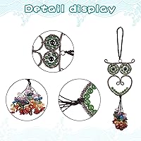 Vista 2 de Accesorios para el automóvil, colgante de árbol de la vida con forma de búho, árbol de la vida, espejo retrovisor colgante para decoración