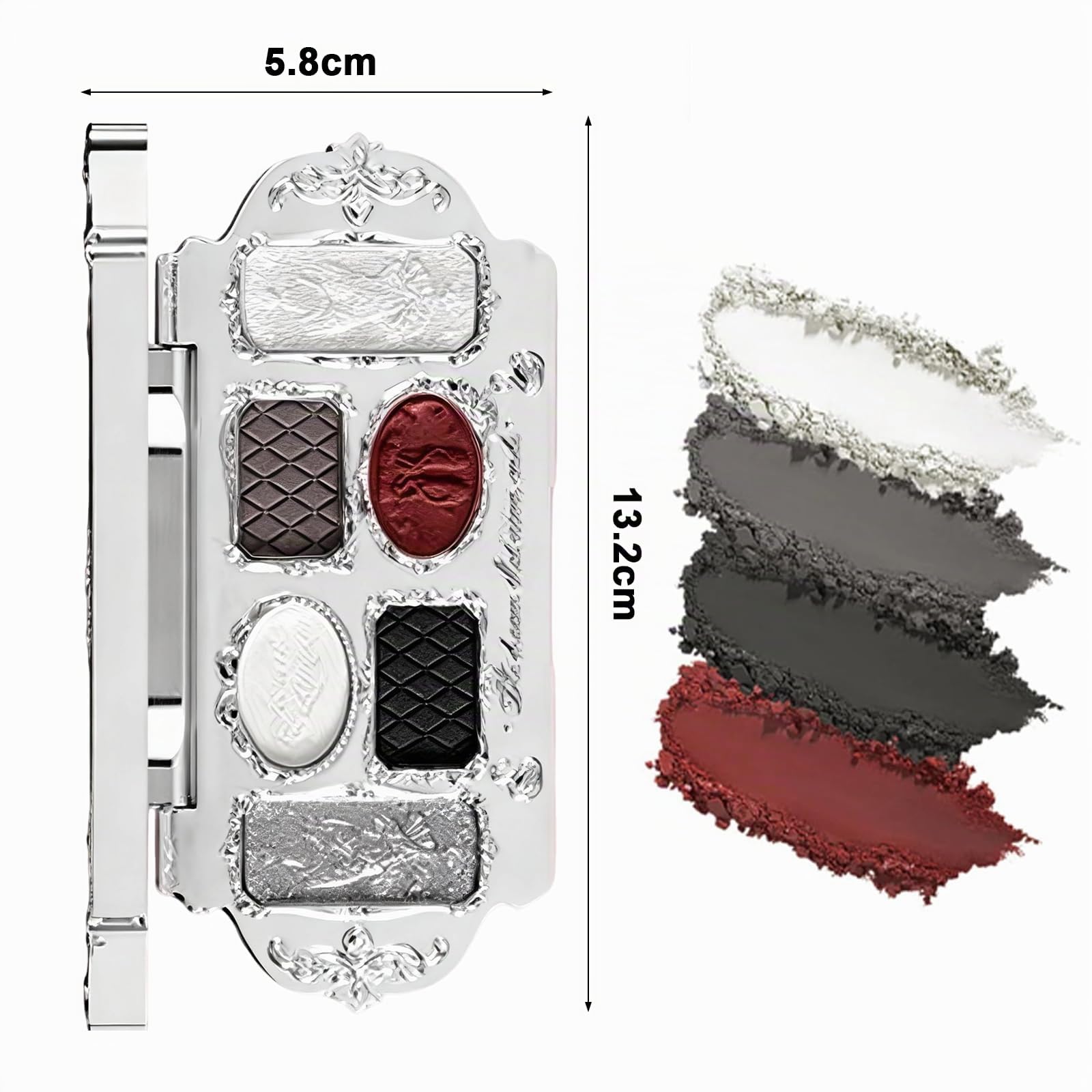 Paletta Ombretti 6 Colori, Serie Swan Ballet con Rilievo Cigno, 4 Opachi & 2 Lucenti, Texture Cremosa Super Pigmentata per Trucco Occhi (Nero)