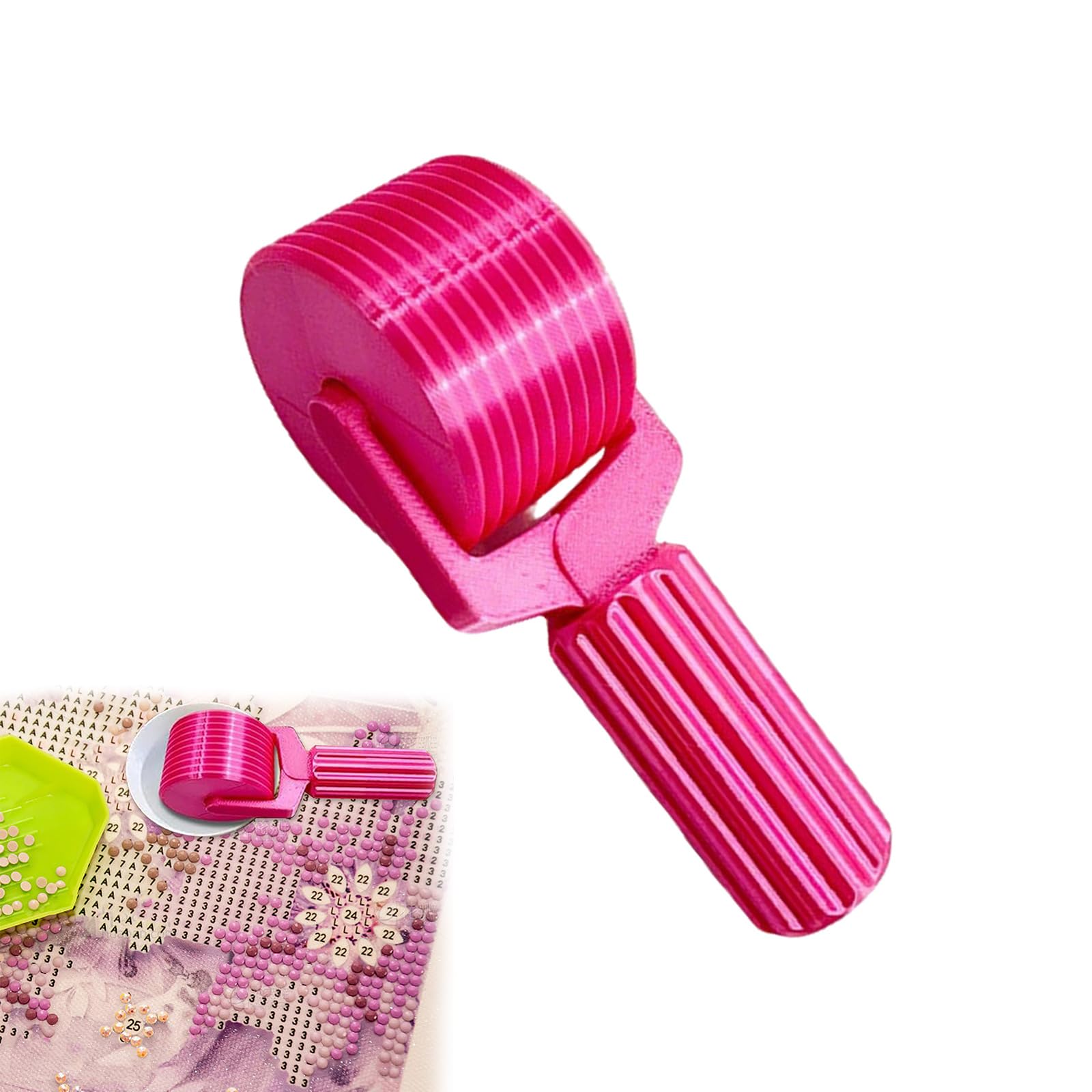 Diamond Painting Roller Tool, Diamond Art Roller for Rhinestone Embroidery, DIY Craft Press Roller for Smooth Diamond Adhesion, Lightweight Handheld for Diamond Painting Accessories (Rose red)