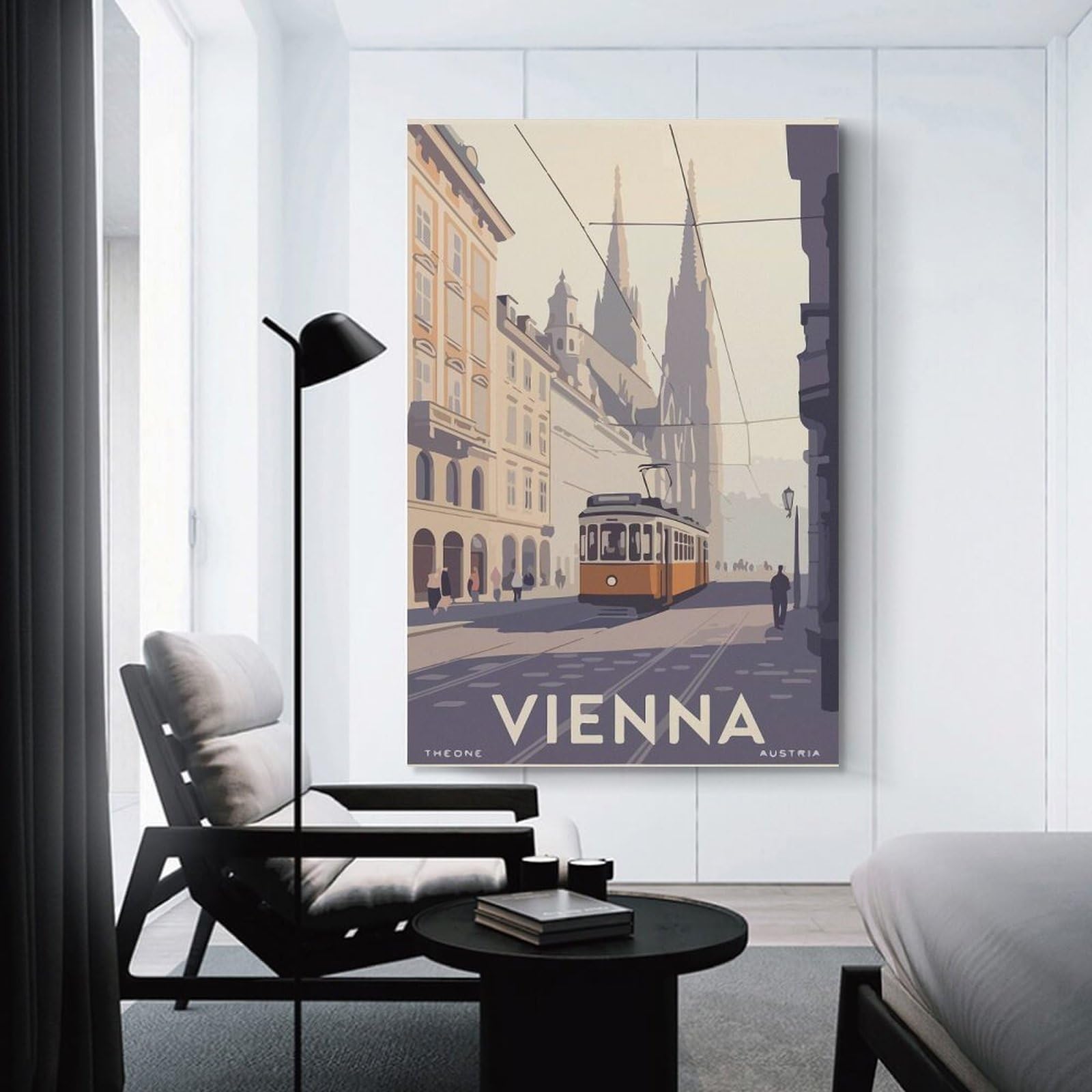 Junmoney Vienna Austria Travel Hanging Wall Art, 24x36inch(60x90cm), for Gallery Wall Decor And Room Displays, Home Wall Art for Statement Displays