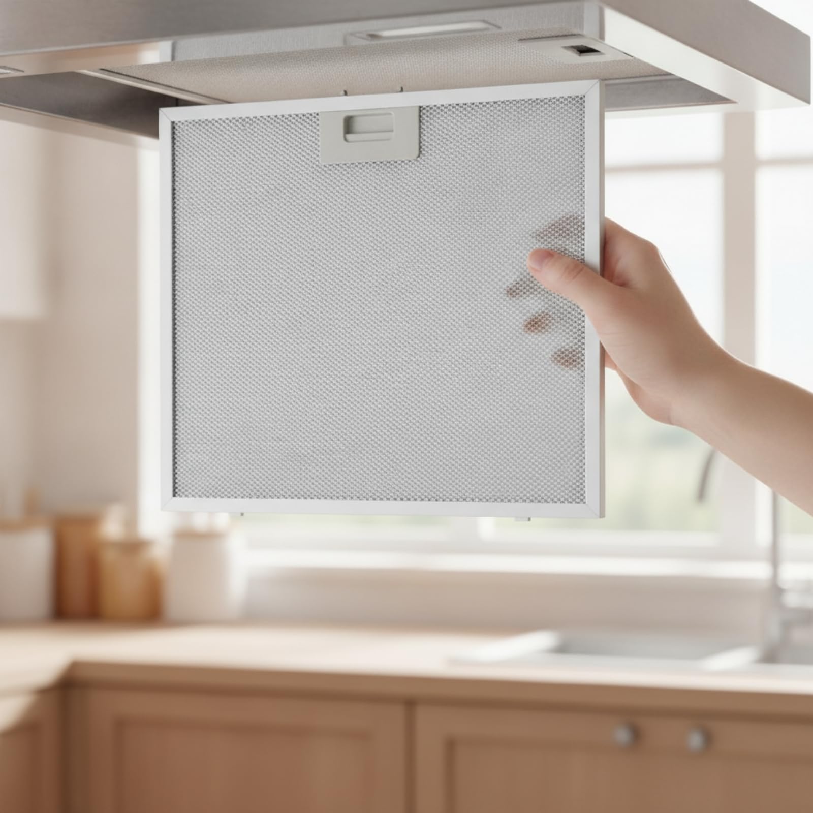 Amagogo Filtro Rete Filtro Aspirazione Griglia Olio Rete Antigrasso in Alluminio Resistente con Superficie Forata E Presa Centrale Adatto per Casa