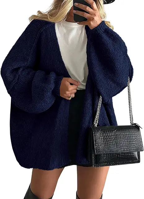 Oversize Strickjacke Damen mit Krave - Elegant für Herbst & Winter