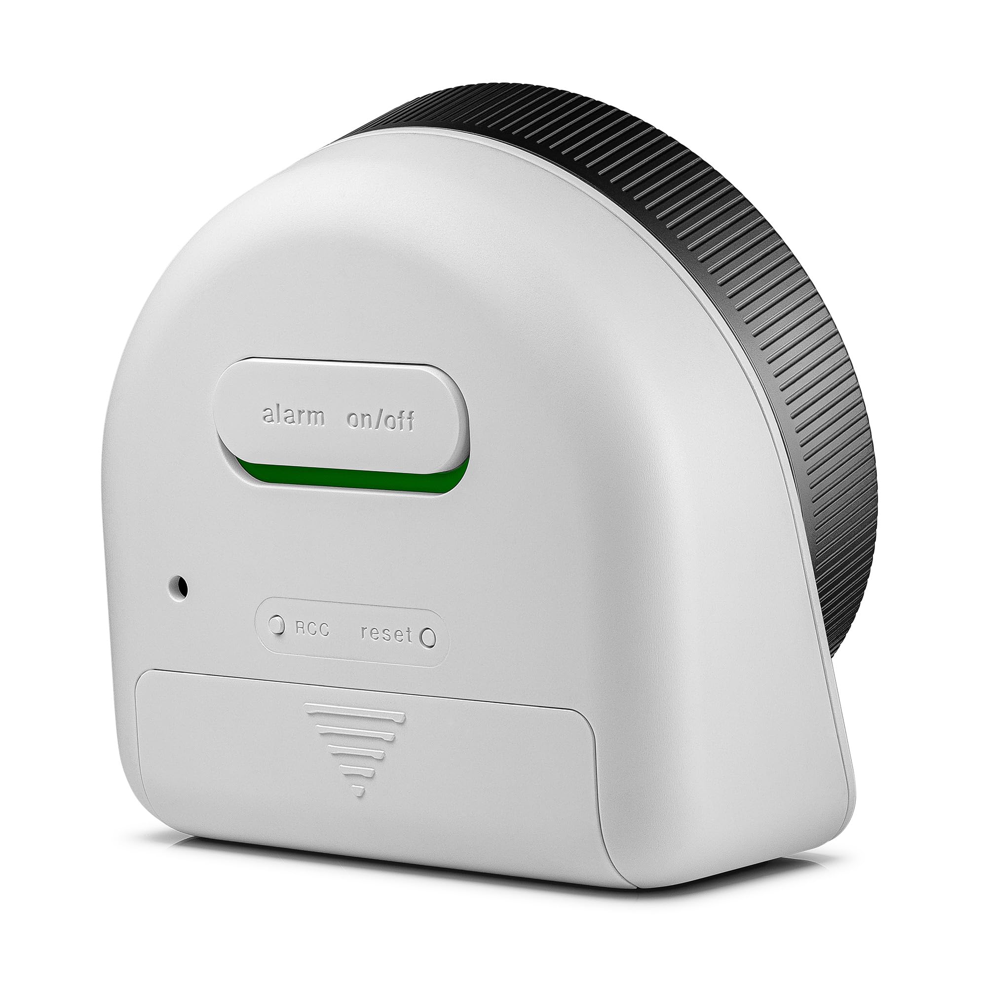 Braun digitaler Funkwecker für die mitteleuropäische Zeitzone (DCF) mit Schlummerfunktion, umgekehrtem LCD-Display, drehbarer Lünette für schnelle Zeiteinstellung, Piepton-Alarm in Weiß, BC24W-DCF
