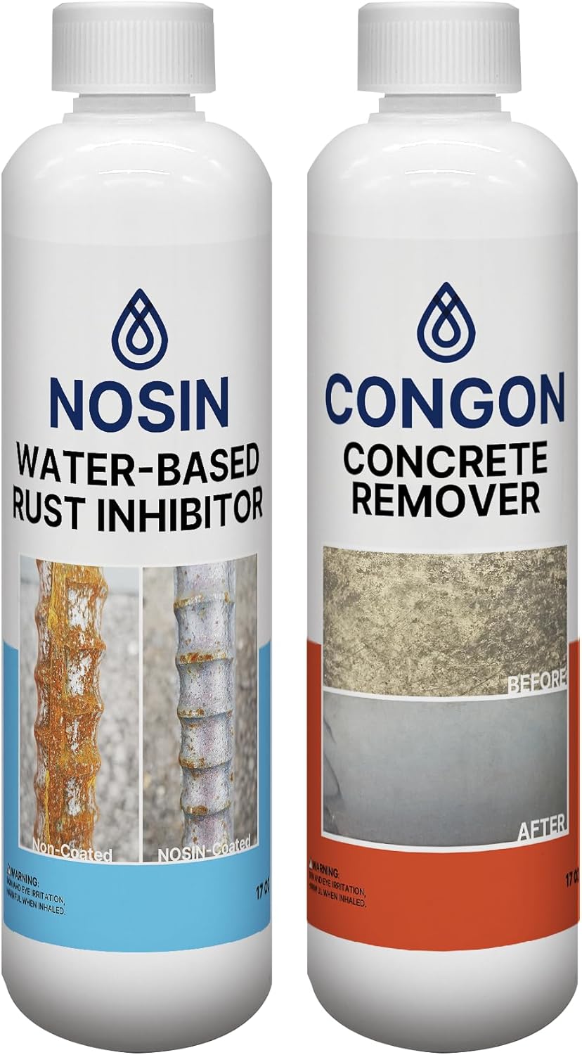 Conwax Nosin Rust Spray & Congon Concrete Remover Bundle - Eco-Friendly Rust Inhibitor & Cement Cleaner for Cars, Tools, Industrial Use