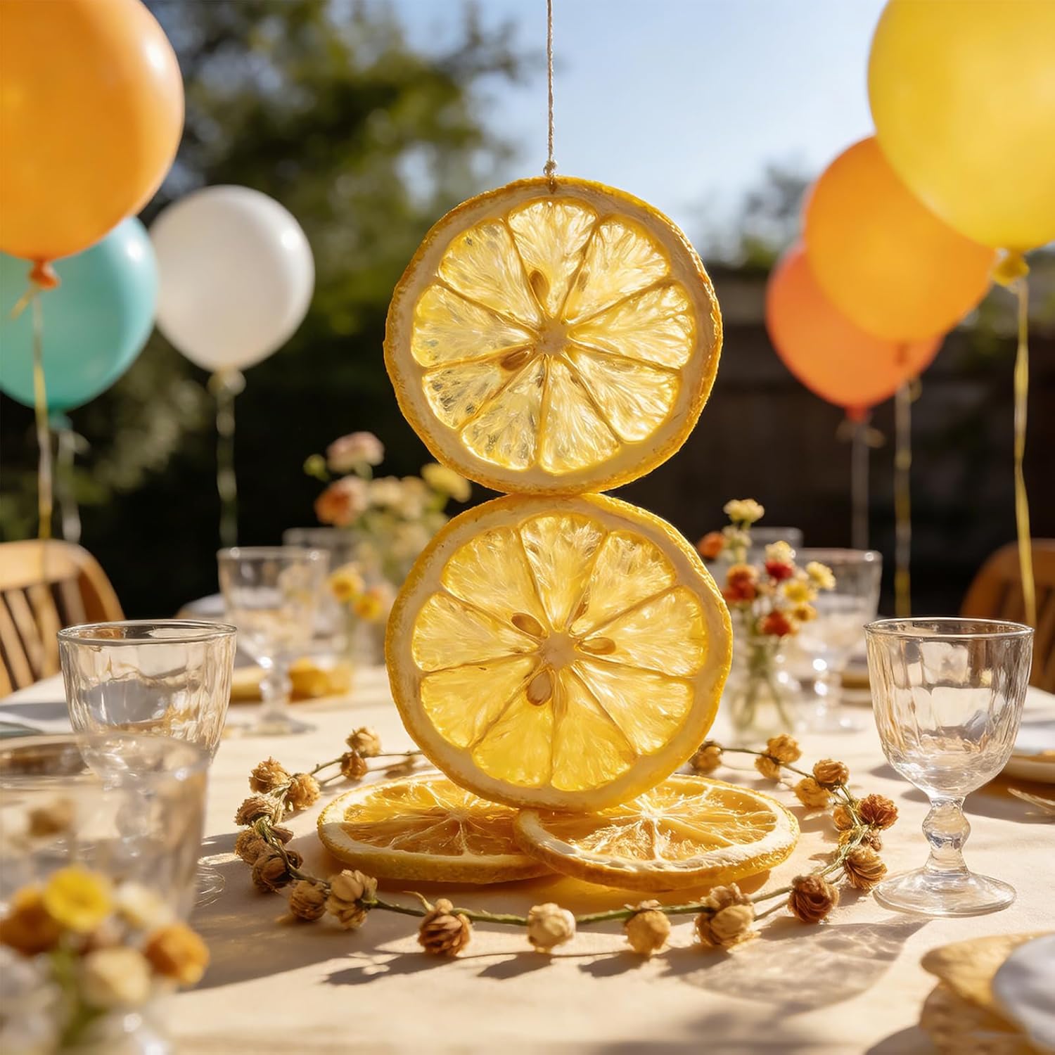 Whitejianpeak Dried Lemon Slices 1.1 lb, Dehydrated Lemon for Cocktails Garnish Drinks Baking & Decor, No Sugar Added