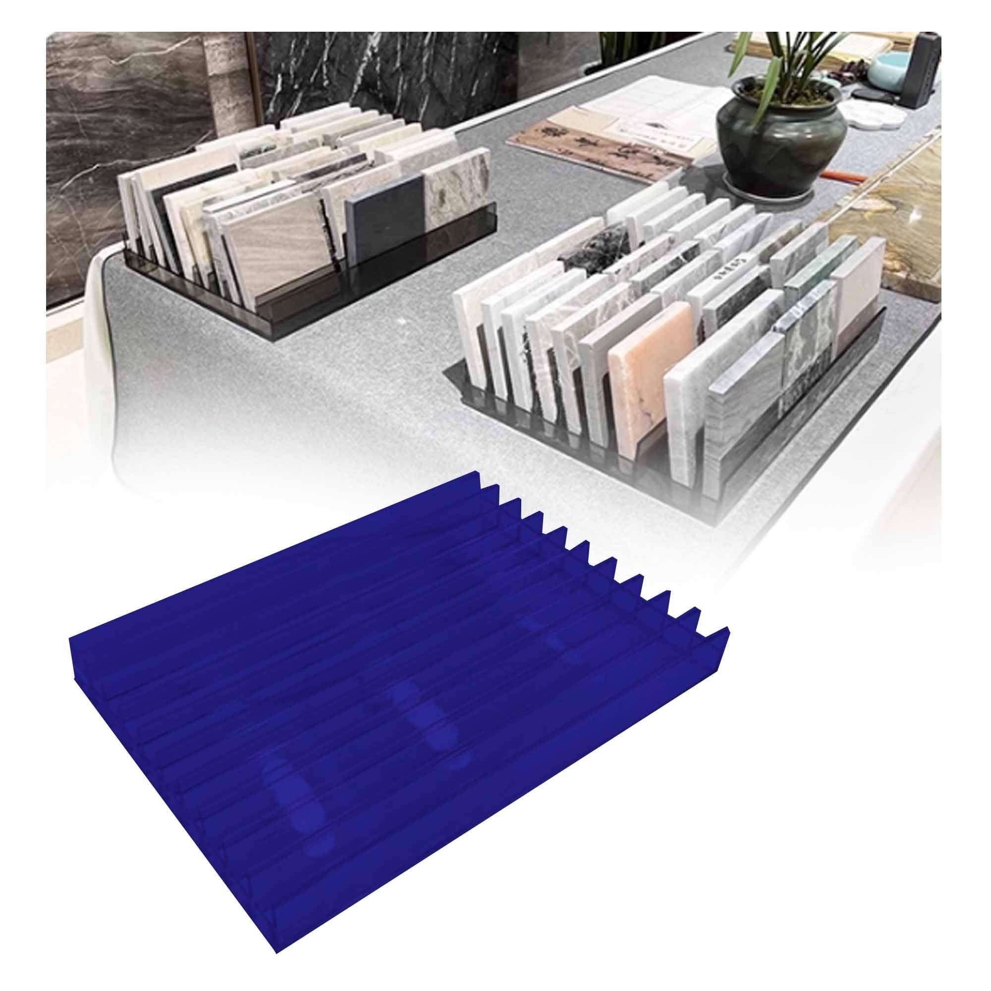 Présentoir pour carreaux acryliques à plusieurs niveaux transparent pour dalles de marbre