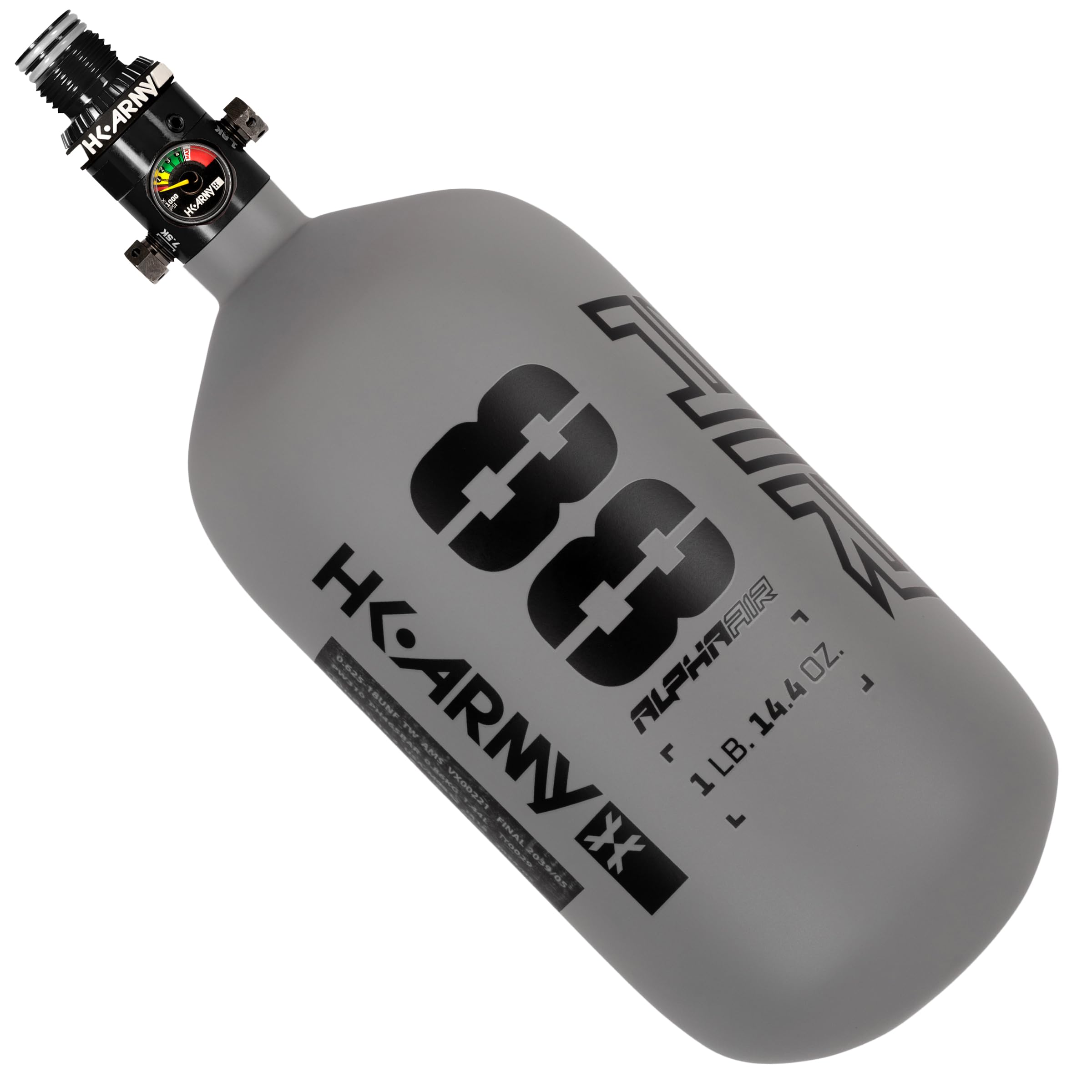 HK Army HPA Paintball Tank - Lightweight Alpha Air Carbon Fiber Compressed Air Tank - 15ci/48ci/68ci/77ci/88ci/99ci - 4500 psi