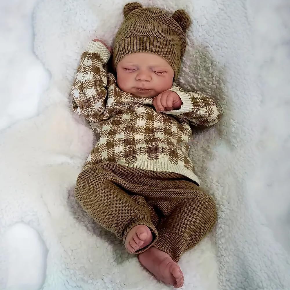 RXDOLL Full Body Silicone Vinyl Reborn Doll 18 Inch Floppy Real Life Reborn Baby Dolls Silicone Full Body Boy Realistic Newborn Dolls Anatomically Correct Baby Doll