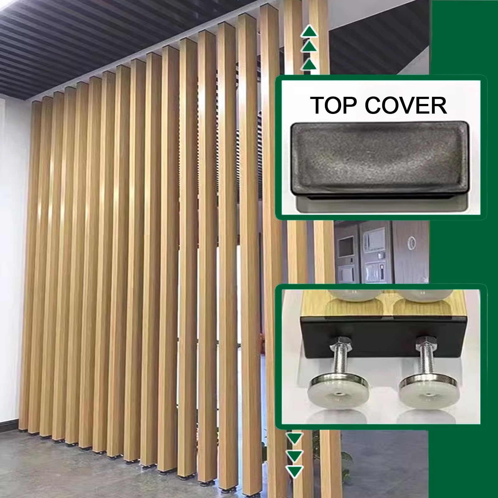 Divisorio per Ambienti ， divisori per stanze, doghe regolabili/parete divisoria dal pavimento al soffitto, pali di separazione stanze colonne ，schermo per la privacy(4 root,220cm/86.6in/7.21ft)
