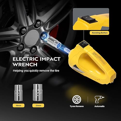 Miniatura 6 de VIVOHOME Gato eléctrico para automóvil de 5 toneladas 12 V, gato hidráulico 4 en 1 de piso de 6.1 a 20.9 pulgadas, elevación portátil de emergencia