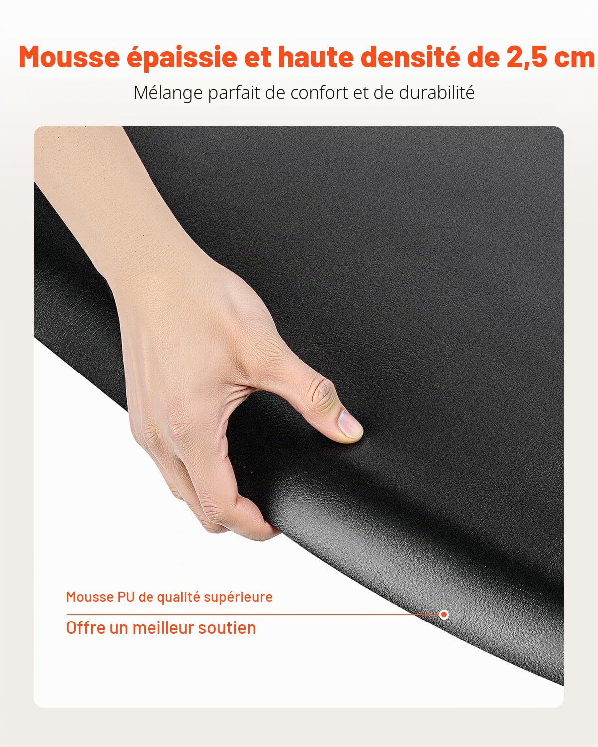VEVOR Tapis de Chaise de Salon Coiffure, 1220x930x25 mm, Tapis de Sol Salon Coiffeur Anti-fatigue pour Base de Chaise Circulaire, avec Surface PVC, Facile à Nettoyer, Bords Biseautés Anti-trébuchement
