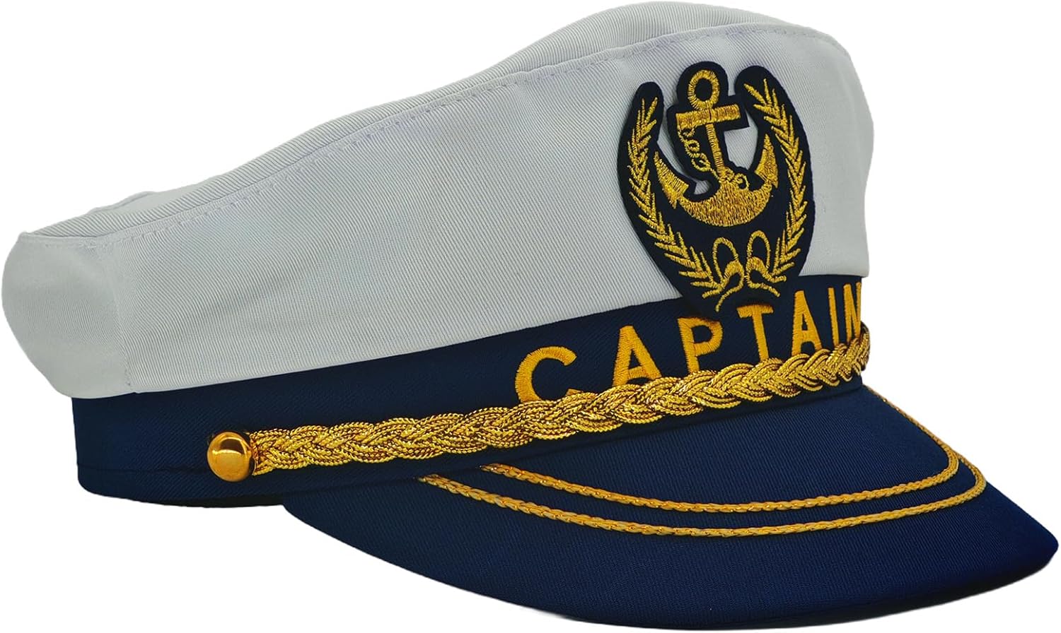 Navy Captain Hat for Cruise & Halloween, Adjustable Sailor Hat for Men Women, Nautical Costume for Party & Cosplay