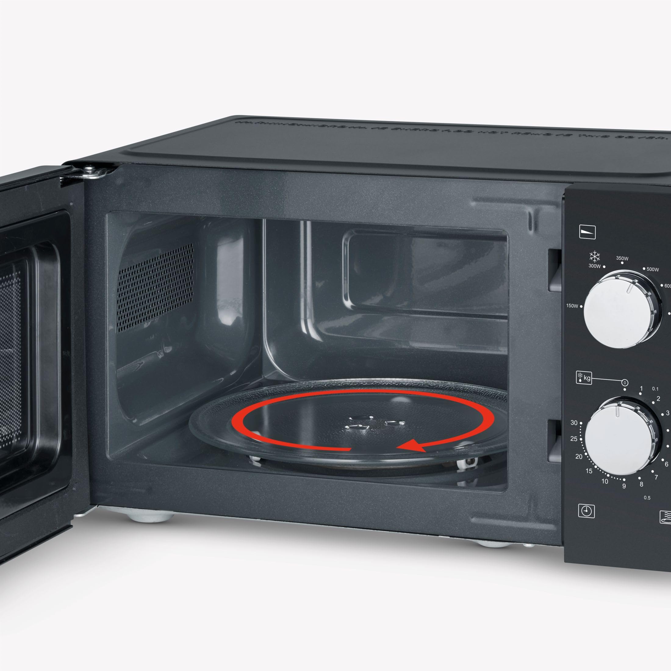 SEVERIN Microonde Solo, forno a microonde per scongelare e riscaldare, forno a microonde con piatto girevole per una distribuzione uniforme del calore, nero, MW 7886