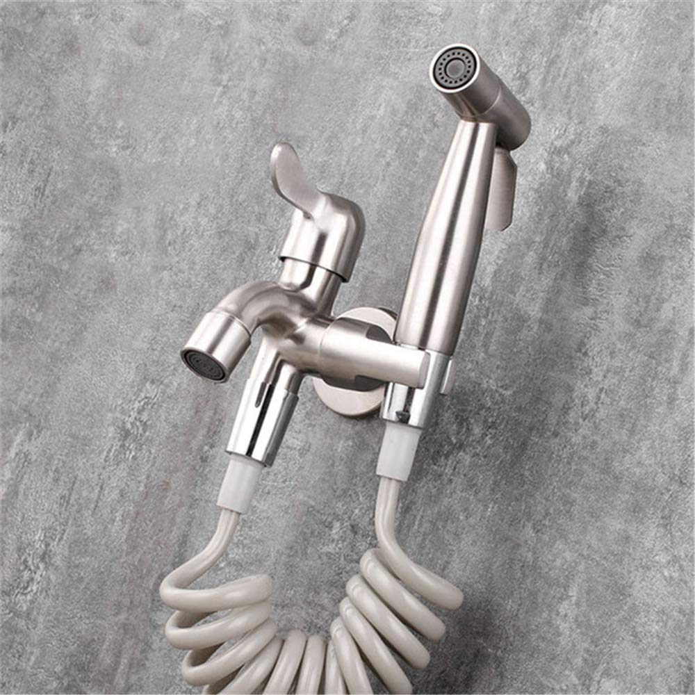 Pulverizador de bidé de Mano, Kit de pulverizador de bidé, Grifo de Agua para baño, Grifo para Lavadora de Acero Inoxidable con Grifo de bidé para Inodoro con Interruptor Independiente, pa