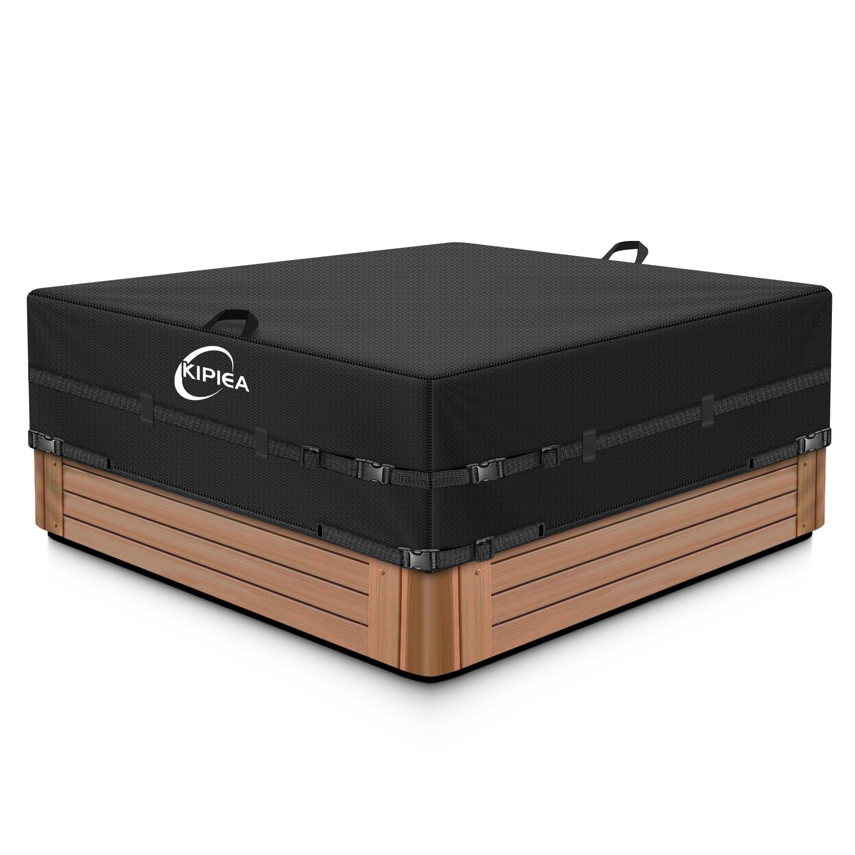 Copertura Impermeabile Per Spa Quadrata 231x231 Cm - Protezione In Poliestere 190T Con Coulisse, Nero