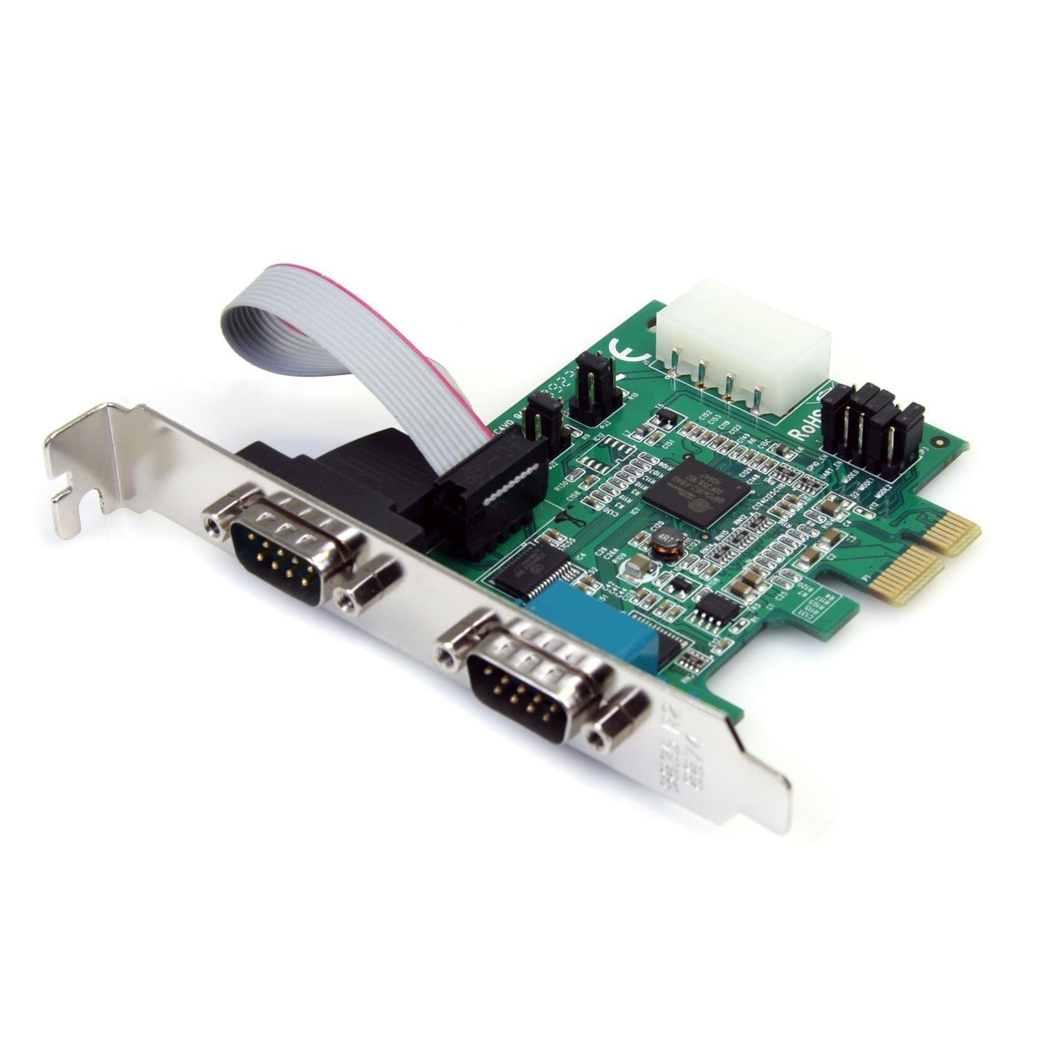 StarTech.com 2 Port Native PCI Express RS232 Serial Adapter Card with 16950 UART (PEX2S952),Green