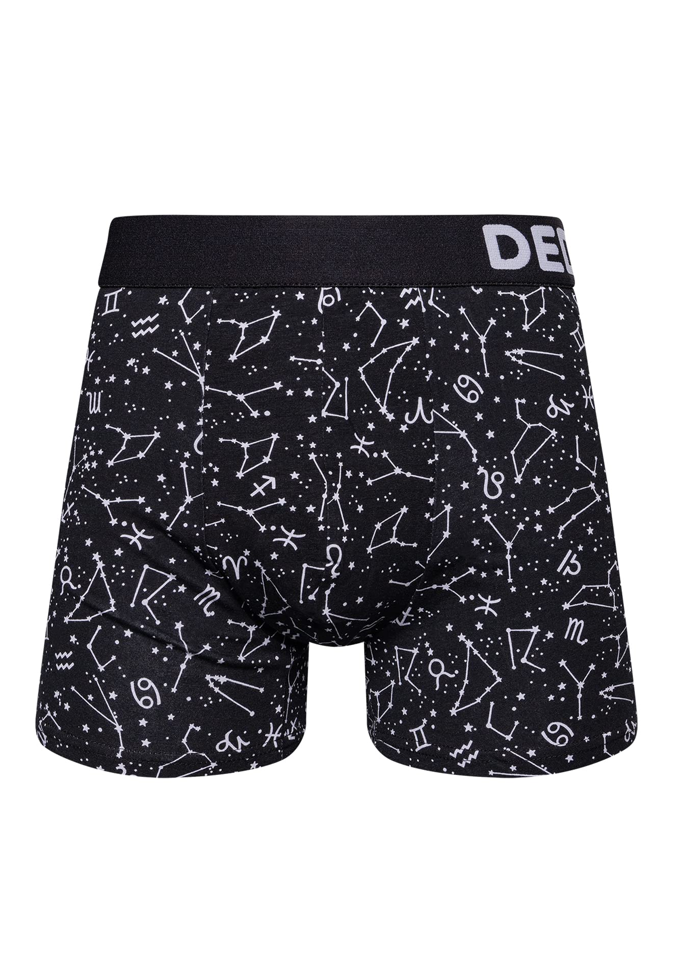 Dedoles Boxershorts Herren Unterwäsche Trunks Baumwolle lustige Designs Dinosaurier Hamster Spiele Maulwurf Geschenk, Farbe: Schwarz, Motiv: Sternzeichen Unterhose, Gr. L