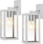 2 Pack Matte Black Outdoor Porch Wall Sconce Light Fixture | Modern Anti-Rust Weatherproof Aluminum Wall Lamp,Open Bottom,UL Listed,Ideal for house,exterior,front‑door,patio,garage.