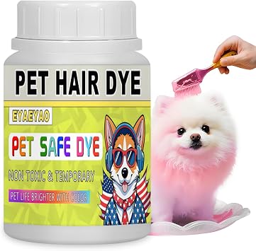 Dog Hair Dye, 3.5 Fl Oz 100 ml Pet Safe Dye, Pet Grooming, Permanent Pet Hair Dye Stain, Safely Used, Dog Grooming, Pet Dye Bright Color for All Pets Fur Dye Pink, 3.5 Fl Oz 100 ml