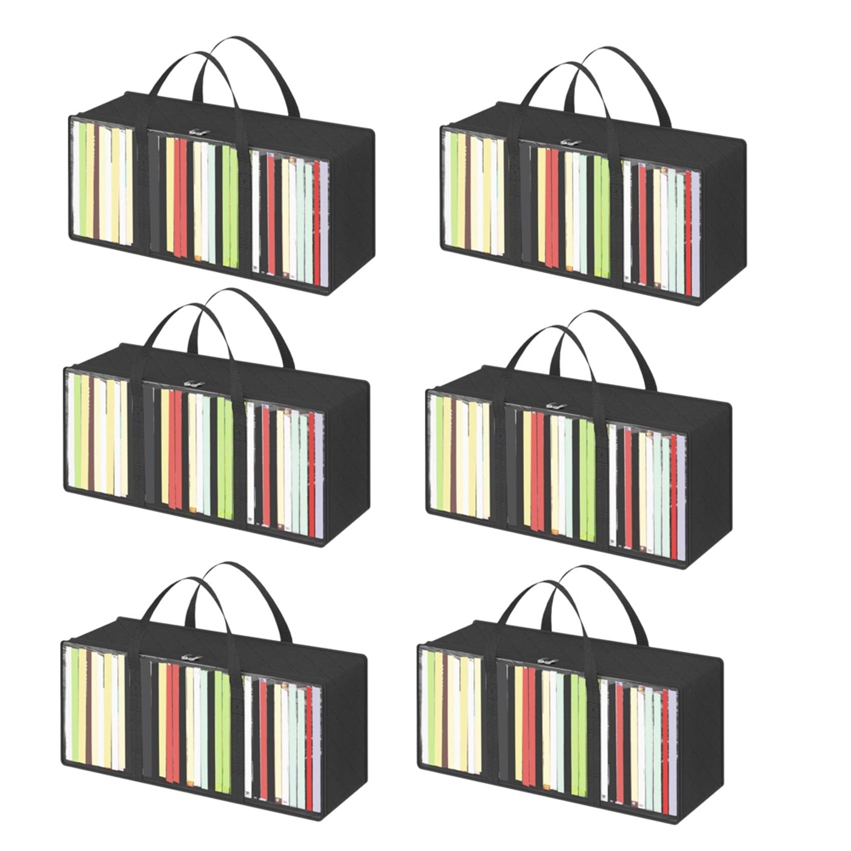 12 sacchetti per DVD, organizer trasparente in PVC con manici e chiusura , supporto multimediale