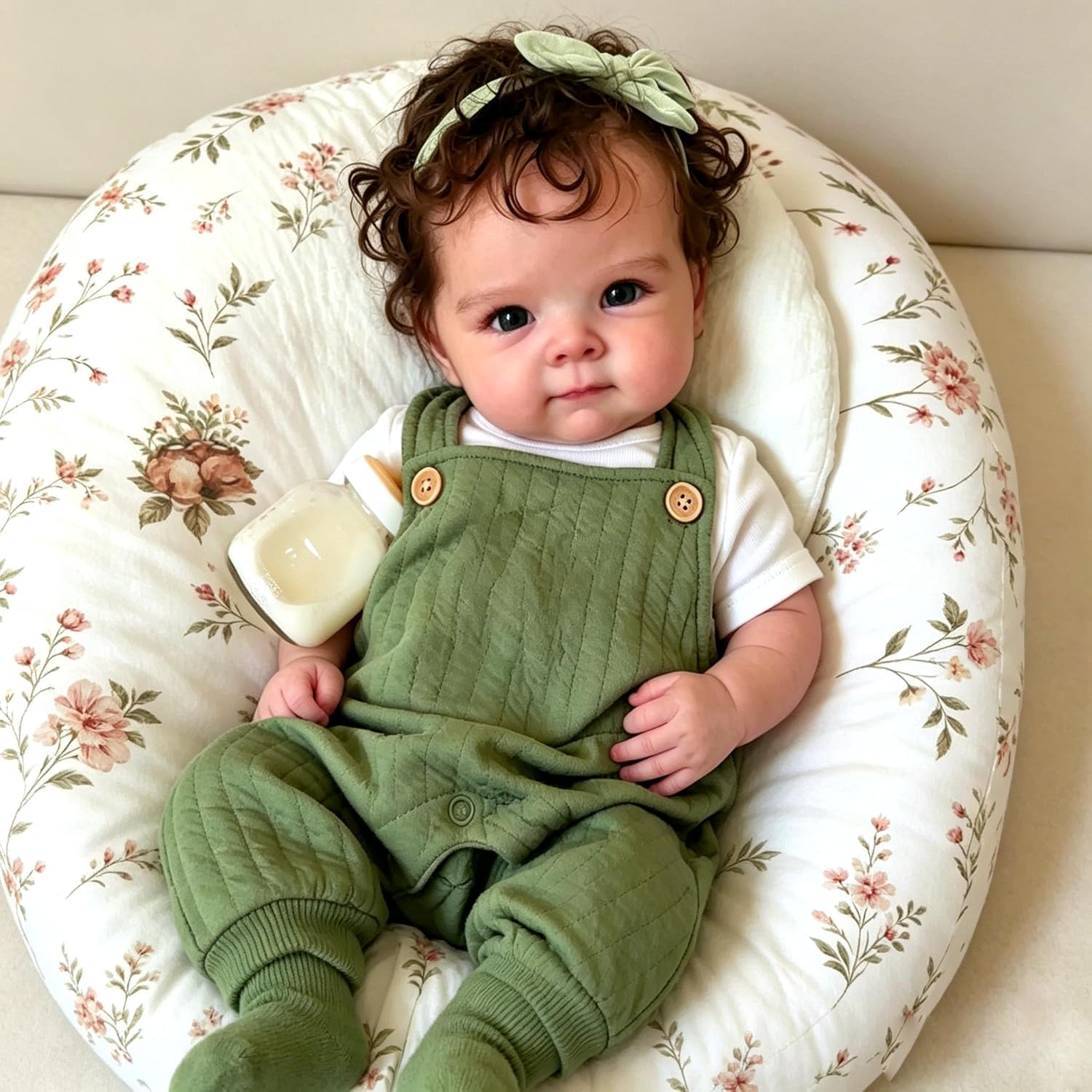 Bambola Reborn da 19 pollici, 48 cm, sembra un vero e proprio bambino con occhi azzurri, bambola per bambini, realizzata a mano, realistica, corpo in tessuto morbido