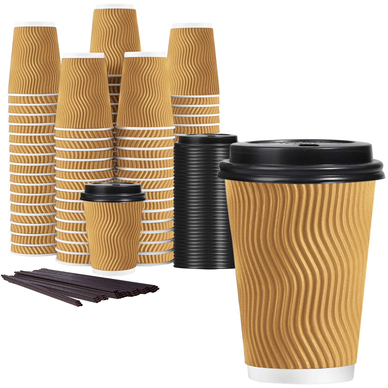 Lamosi 16oz Coffee Cups with Lids - Bulk Pack -7 Lamosi 16oz Coffee Cups with Lids - Bulk Pack -7