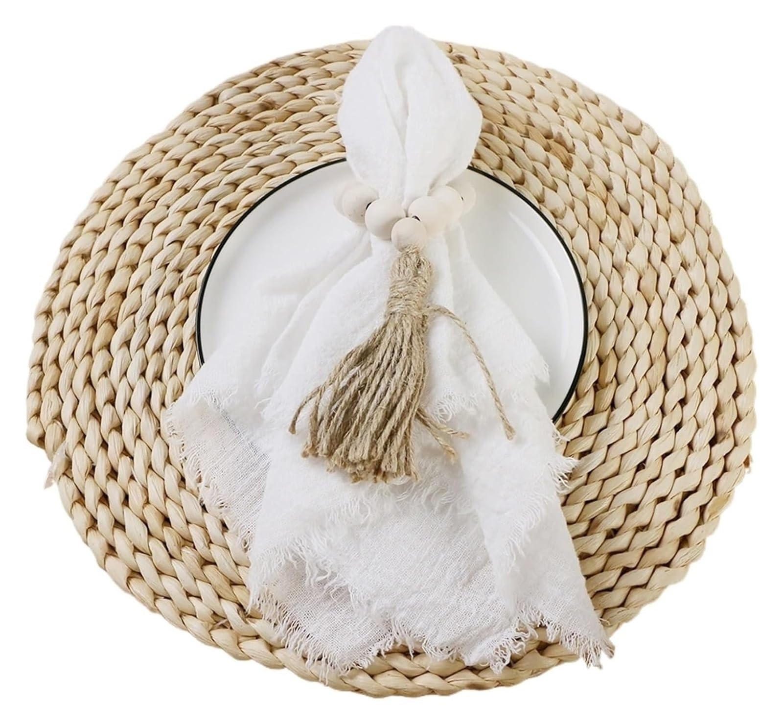 Cotton Table Napkins, Cotton Gauze Cheesecloth Dinner Napkins 42x42cm 4 Pack Multicolor(4pcs White)