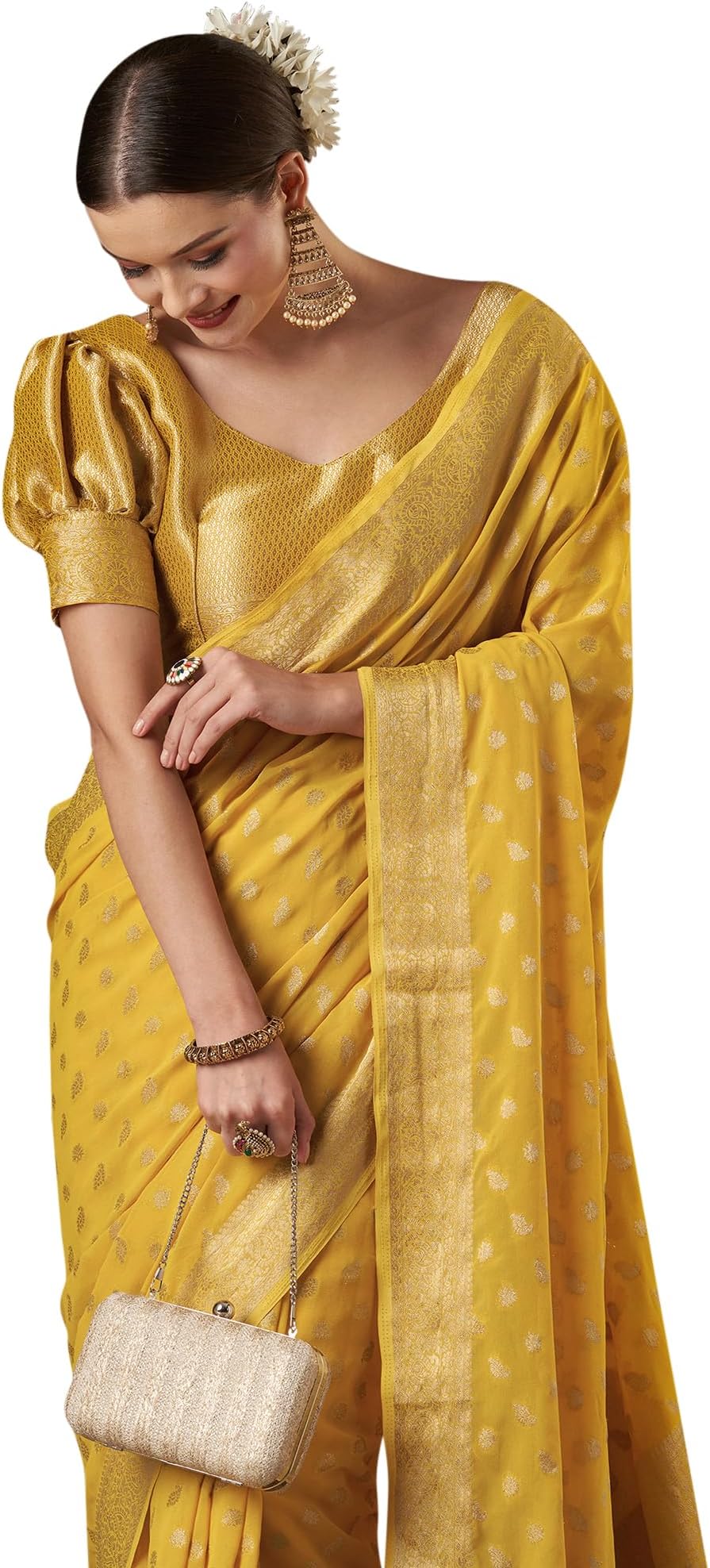 AKHILAMWomen's Green Bhagalpuri Silk Geometric Printed Ready To Wear one Minute Saree With Unstitched Blouse