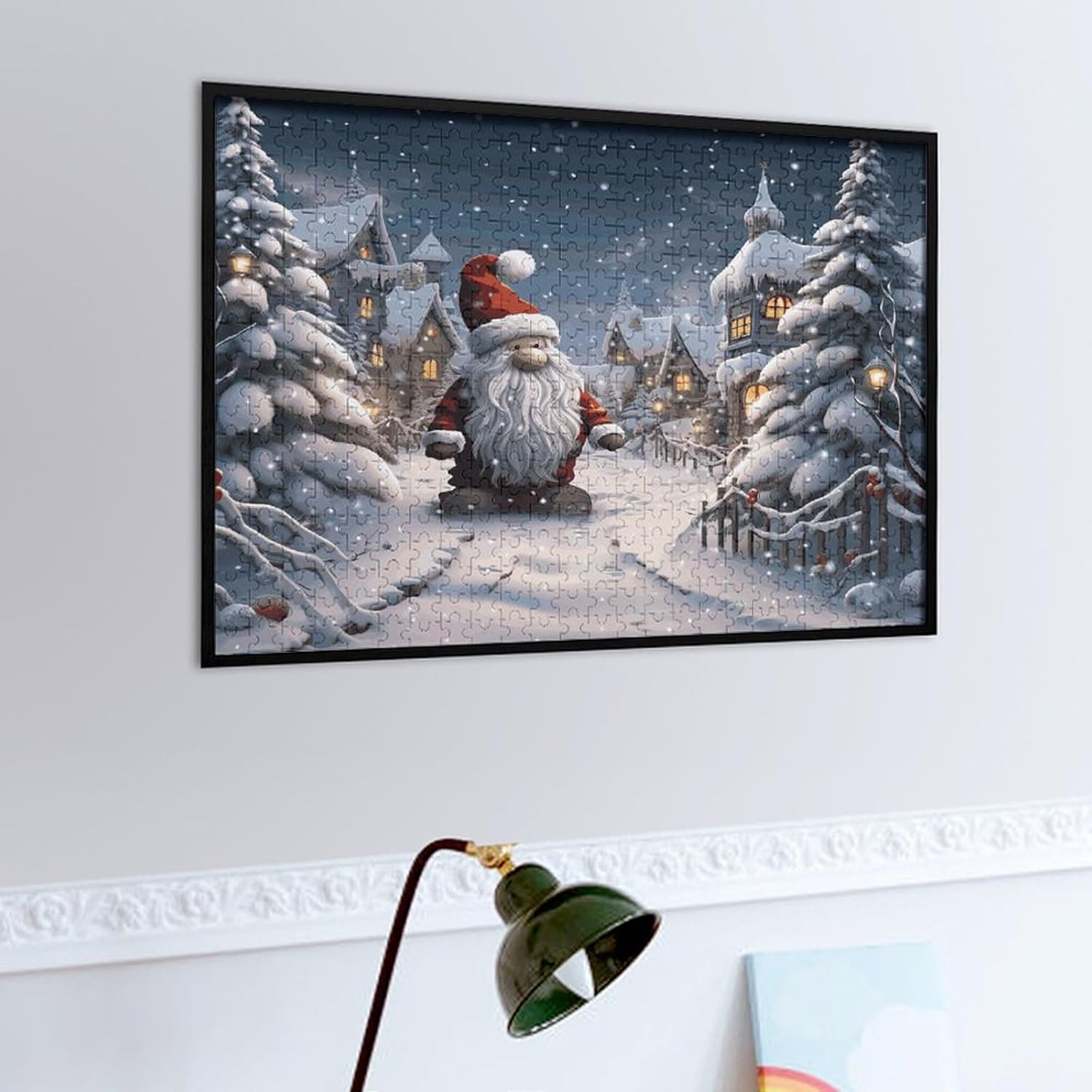 Wooden Puzzle for Adults, Suitable for Home Use, Christmas Snow Printed, Perfect Match