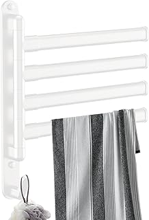 Wall Mounted Towel Rack - Swivel Towel Hanger - Multi-Arm Towel Bar, Wall-Mounted Bath Towel Rack, Waterproof & Rustproof, Wall Storage Organizer, Space Saving Riastvy