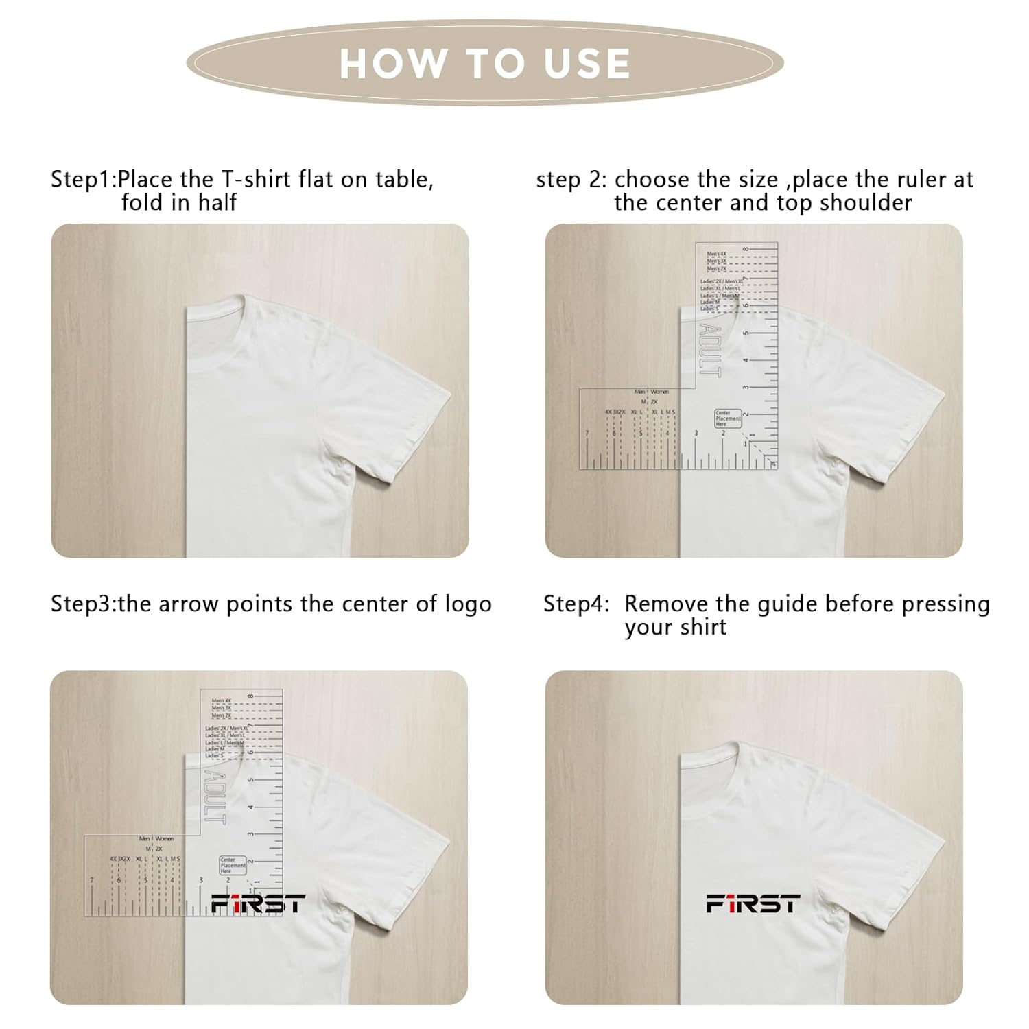 Left Chest Logo Placement Tool for Heat Press, Embroidery Placement Ruler, Acrylic Tshirt Ruler for Pocket Prints