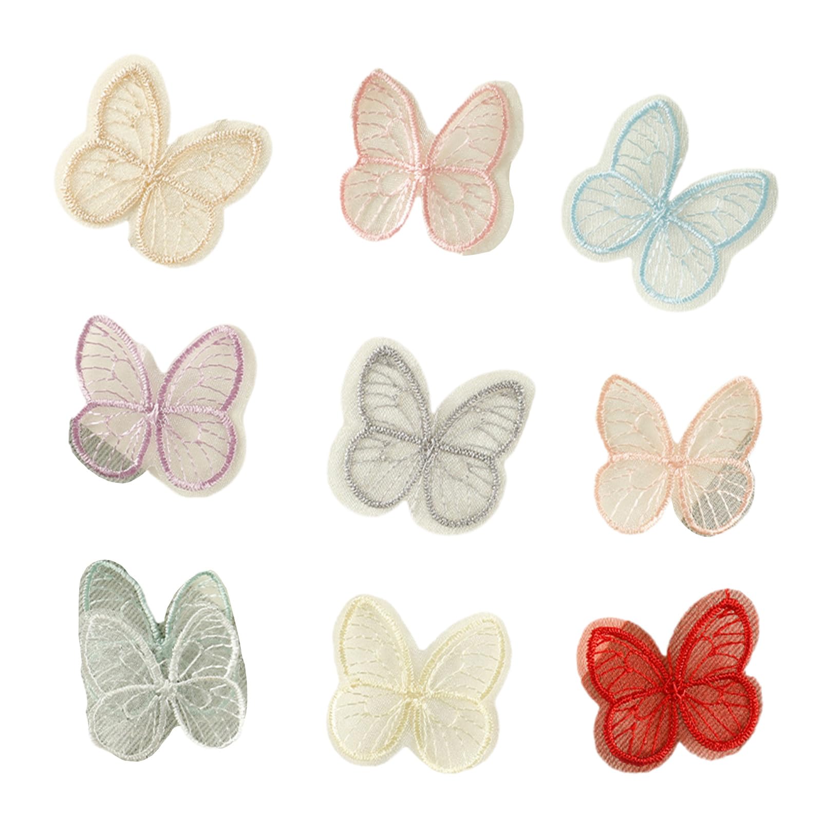 Jazuaiao 10 Pcs Embroidered Patches Cartoon Butterfly Iron on Applique Animal Sewing on Sewing