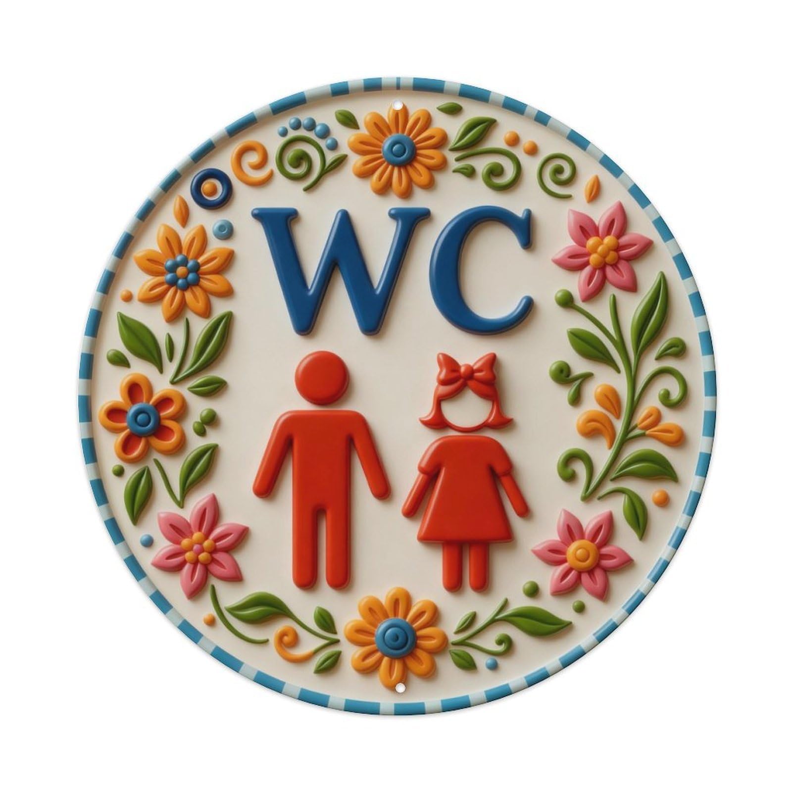 Zlatcbu Vintage Floral Wc Sign (2) Metal Tin Sign Retro Wall Art Poster, Decor For Home Living Room Bar Cafe Garage, 8X8 Inch