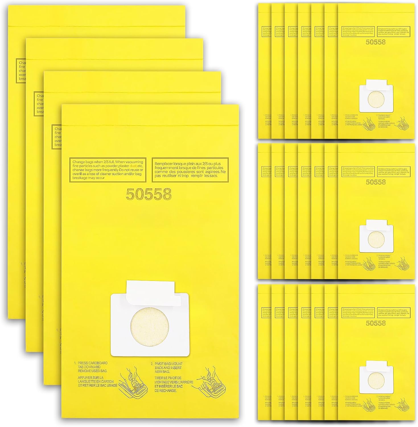 25 Pack Replacement Vacuum Bags Compatible with Kenmore Canister Type C/ 5055, 50555 50557,50558,and Panasonic Type C-5 C-18-Premium Canister Vacuum Bags