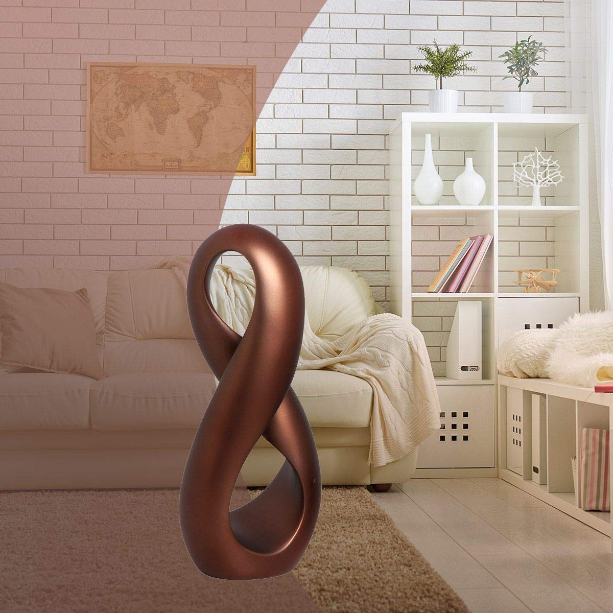 Escultura Moderna Infinito 1 Decoração Em Cerâmica Café | Amazon