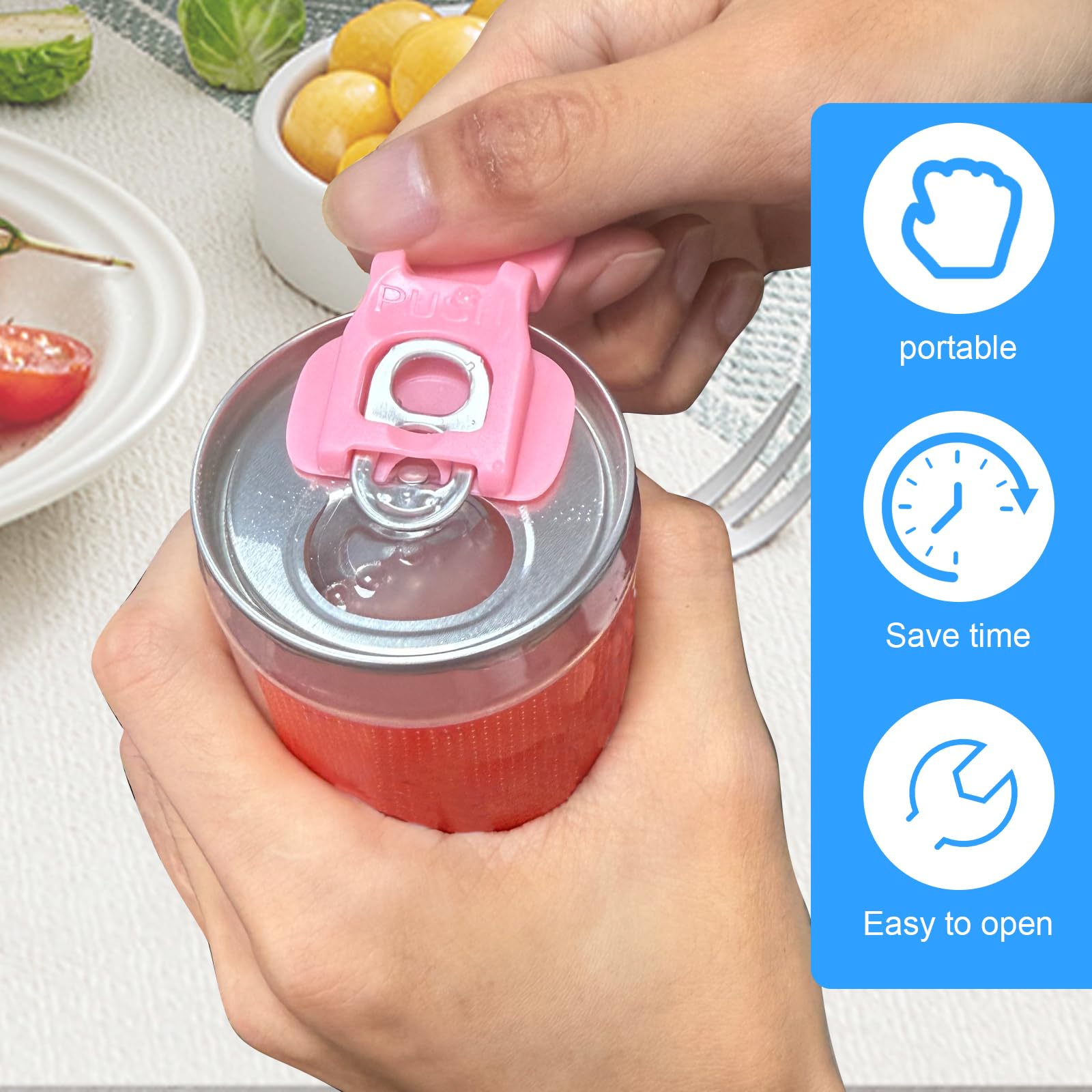 Euablfo Ouvre-Canettes Manuel Facile, Protecteur De Boissons 2 En 1, Ouvre-BoîTes Portable RéUtilisable, Canette Adapté Coloré, Lot De 12 Ouvre-BoîTes Pour BièRe Et Soda