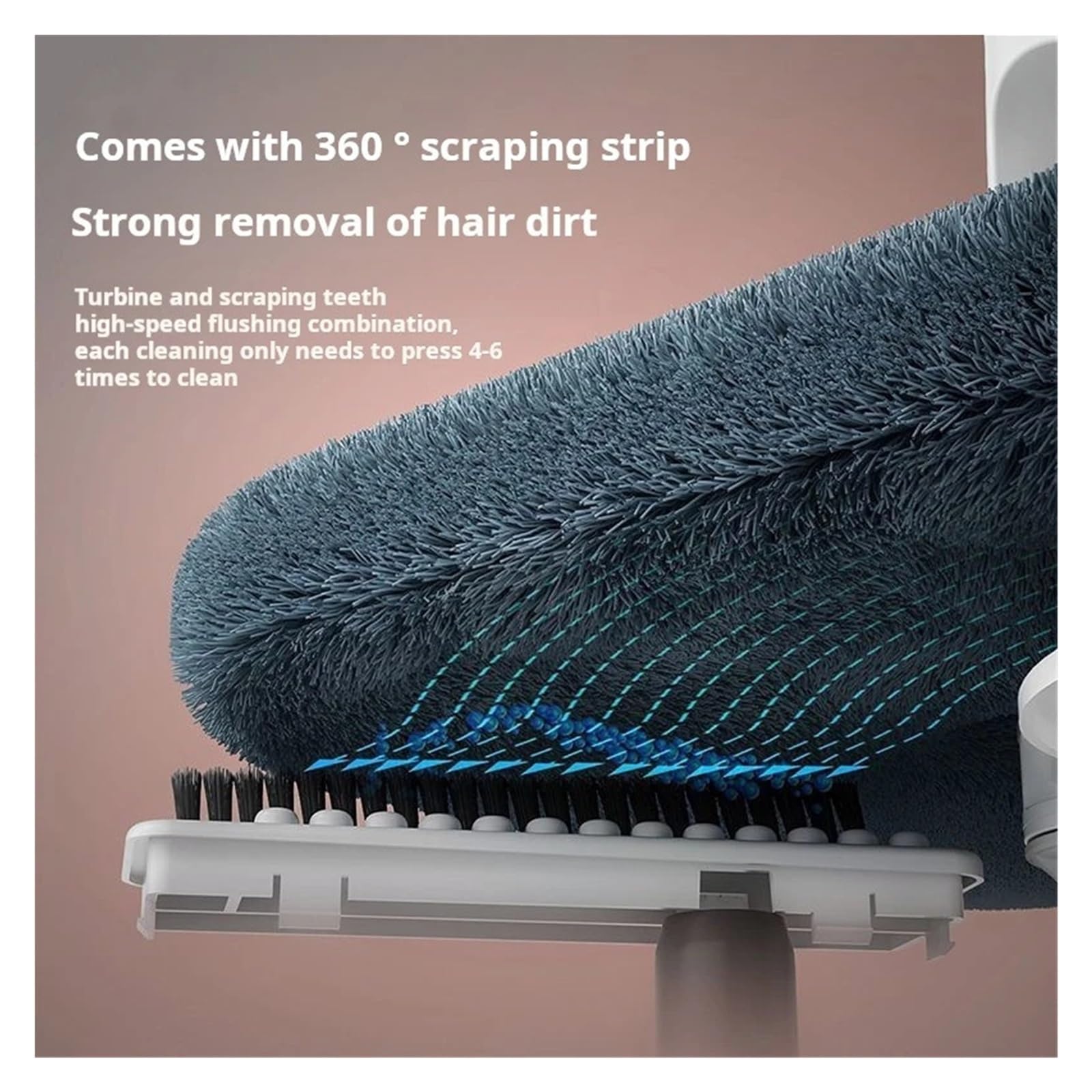 Trapeador giratorio de 360 ​​grados con cubo, trapeador giratorio cuadrado de microfibra con separación automática de aguas residuales, trapeador de limpieza for pisos planos del hogar(360Mop-6ps set