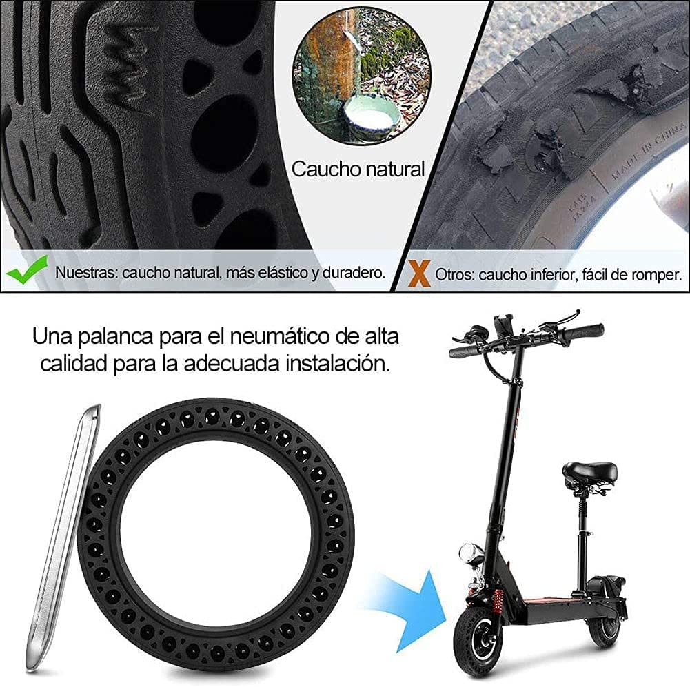 Roue de Pneu de Scooter de 8,5 Pouces Pneu Avant/arrière de Remplacement Solide, 8 1/2 pour M365 Pneu Solide résistant à l'usure Planche à roulettes de Scooter électrique