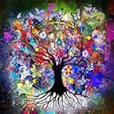 Islmlisa 5D Diamond Painting Kit,Full Drill Diamond Painting with Round Diamond Painting kit Tree of Life Painting for Home Decoration 12x16in (C)