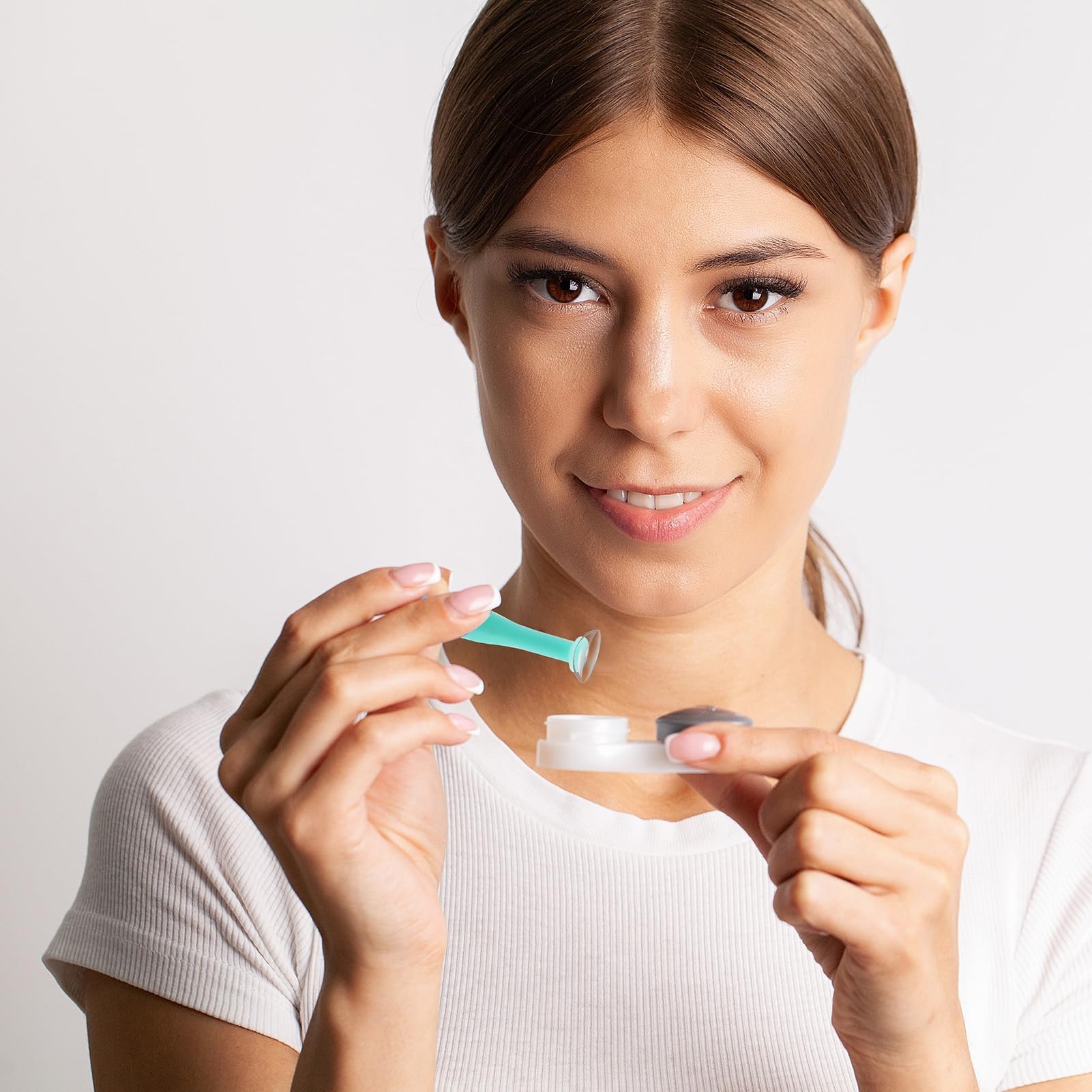 4 Ayuda Para Inserción De Lentes De Contacto, Insertadores De Lentes De Contacto De Silicona,Ventosas Para Lentes De Contacto Herramienta Facilita La Colocación Precisa Y Lentes De Contacto (Verde)