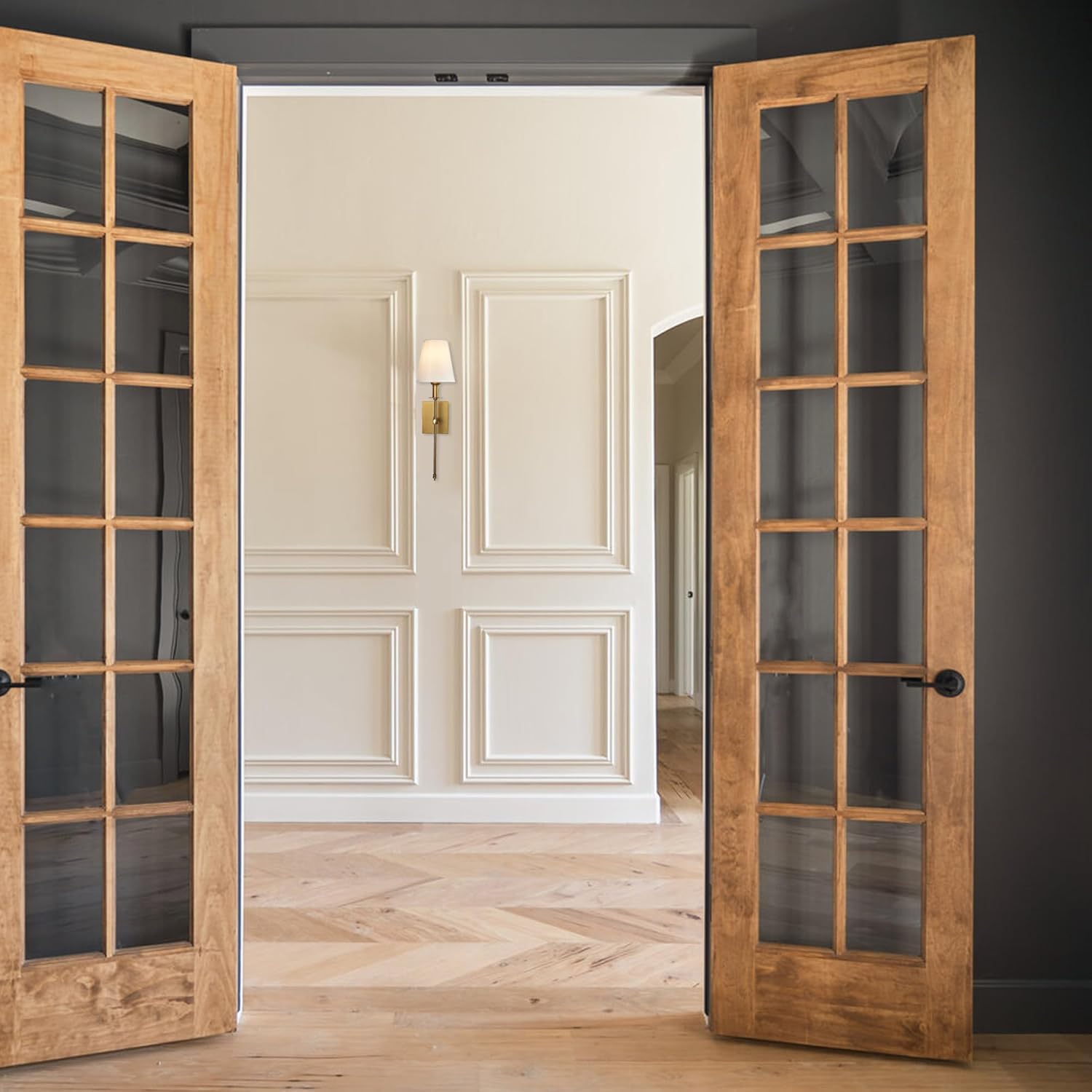 PASSICA DECOR Hardwired Wall Sconces Set of Two 2 Pack Vintage Wall Light Fixture for Bathroom Vanity Stairway Fireplace Kitchen Sink Living Room Bedroom Antique Brass