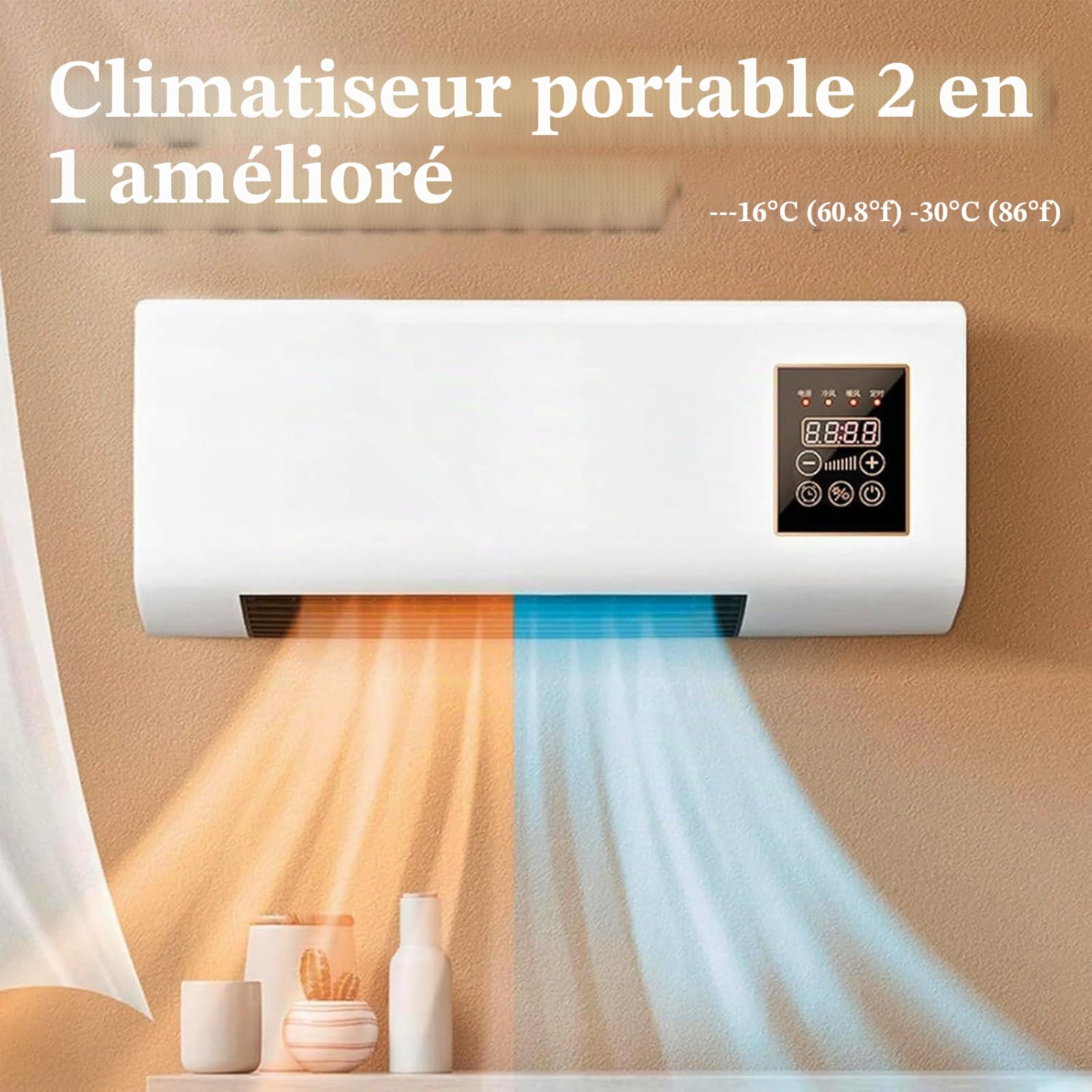 Climatiseur ultra silencieux, support mural/bureau silencieux, design Split Max pour chambre à coucher et bureau à domicile