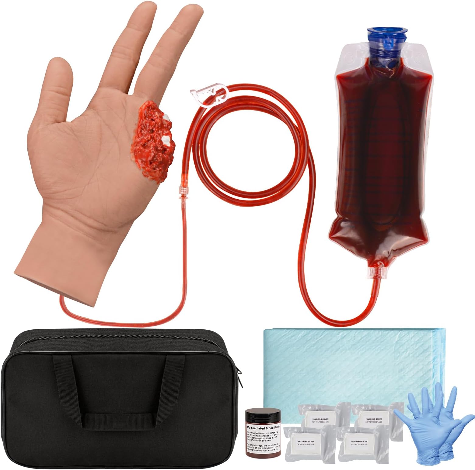 Wound Packing Hand Trainer, Trauma Hand Kit for Stop The Bleed Control Training, Hemorrhage Hand Training for Medical Education, Medium Skin