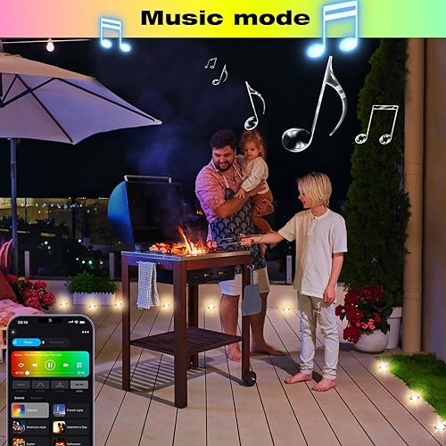 Miniatura 5 de FVTLED Kit de luces WiFi para cubierta, 10 piezas de bajo voltaje 1.38 para exteriores, escalera, iluminación LED blanca cálida, funciona con Alexa