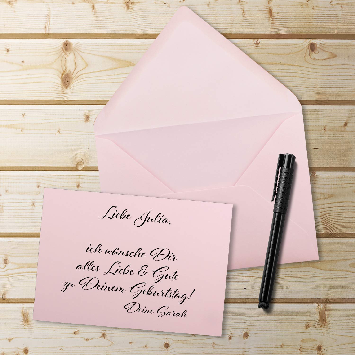 25x single card Set including envelopes DIN A6 C6 in pink - 14.8 x 10.5 cm - without fold, 16 - Pink, 25 card sets - Image 2