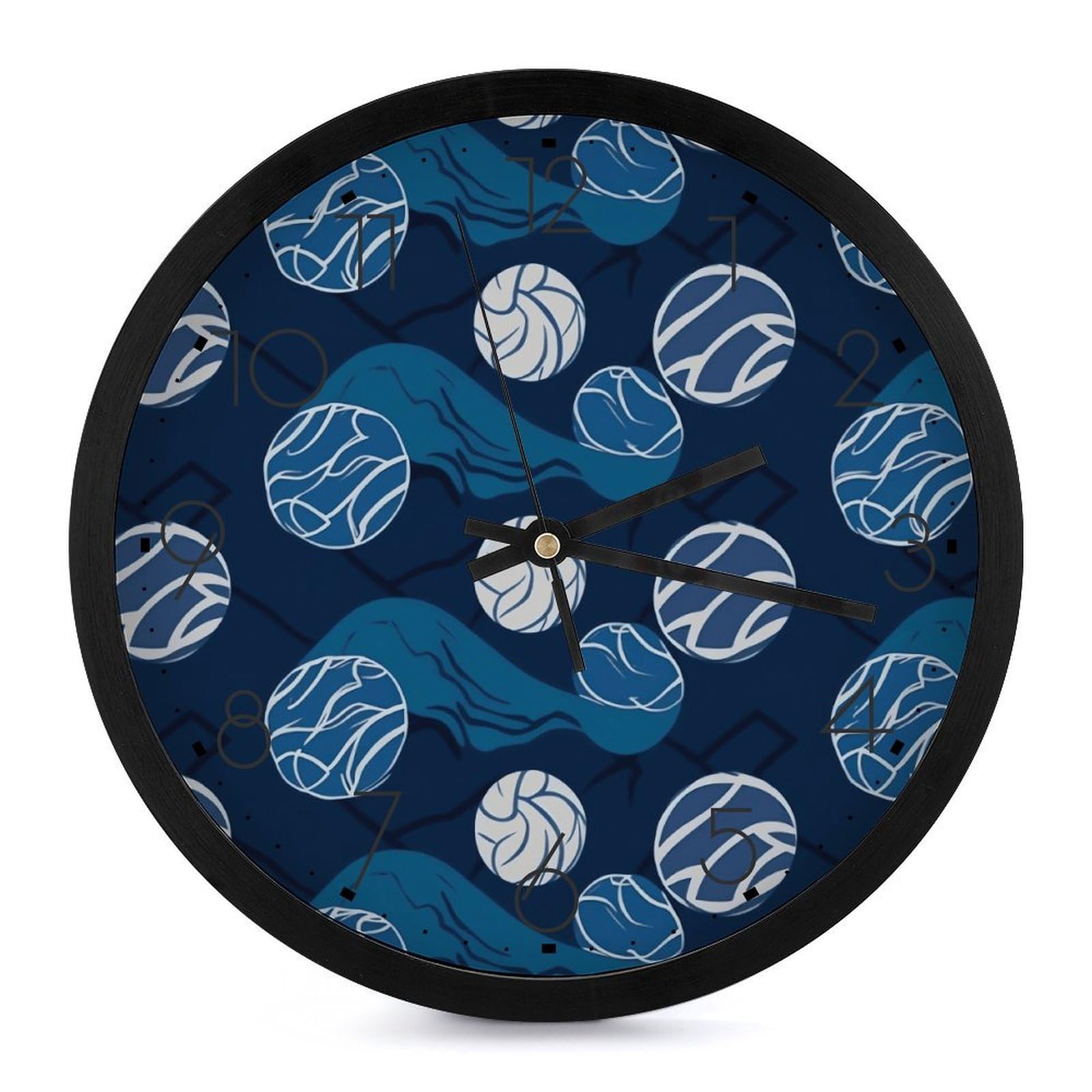 Horloge murale volleyball bleu pour décoration de salon
