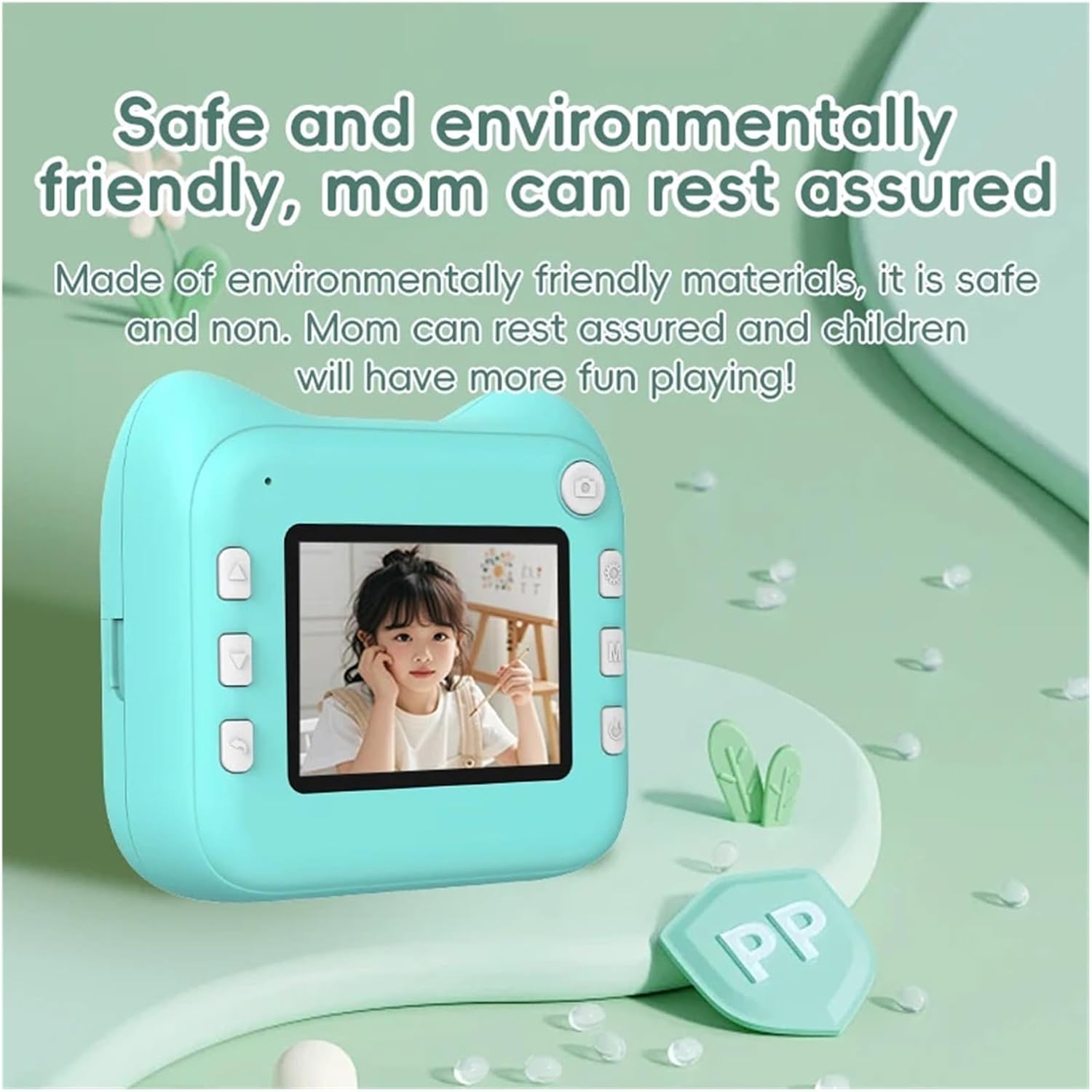 Kids Instant Print Camera 48MP 1080P HD Digital Camera for Children Thermal Printer Inkless with 1 Roll Paper Toddler Gift Girls(Blue)