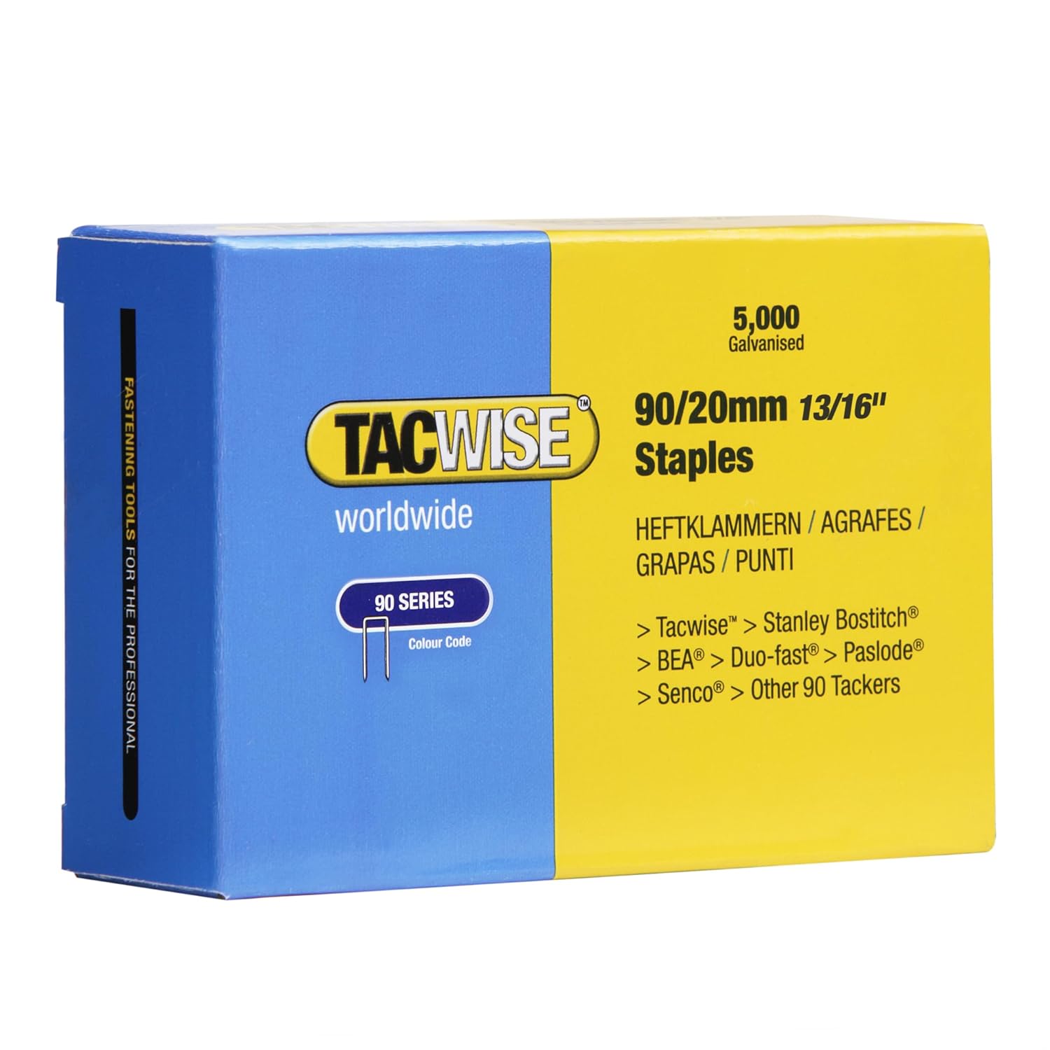 Tacwise 0307 90/20 mm Narrow Crown Staples-Box of 5,000, Silver, 20mm