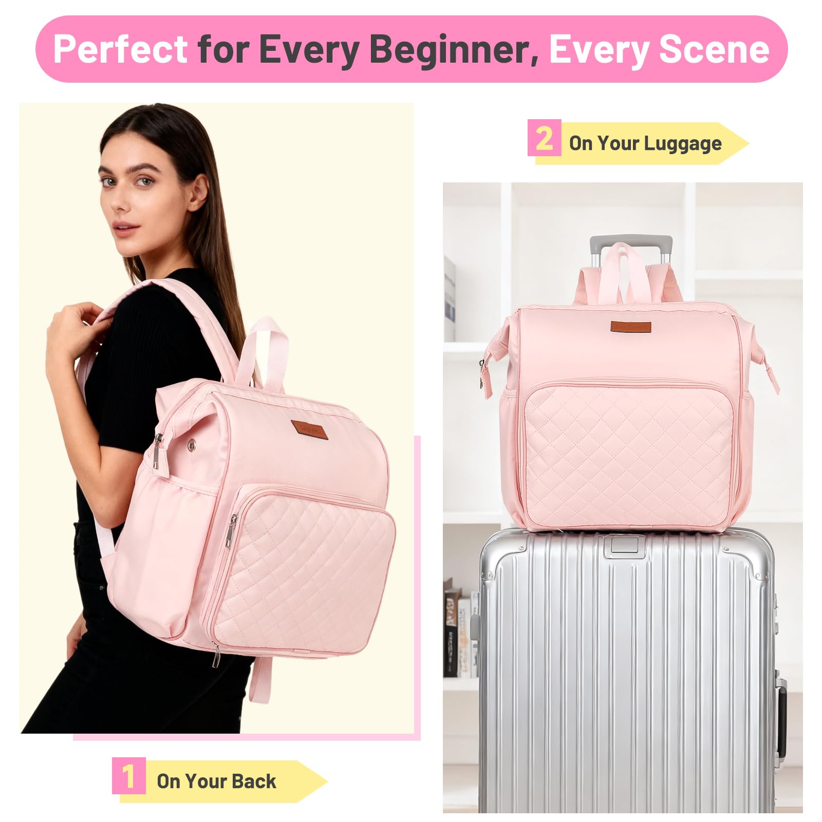 Coopay Reise-Häkelset für Anfänger und Erwachsene, All-in-One-Häkelset inklusive Stricktasche, Rucksack, Häkelnadeln, Häkelgarn zum Häkeln von Büchern, Häkeln und Strickbedarf, ideales Häkelgeschenk