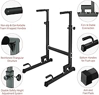 Vista 3 de Barras paralelas de soporte de inmersión, barra de inmersión resistente de 550 libras de capacidad con asas de espuma para ejercicios de fitness